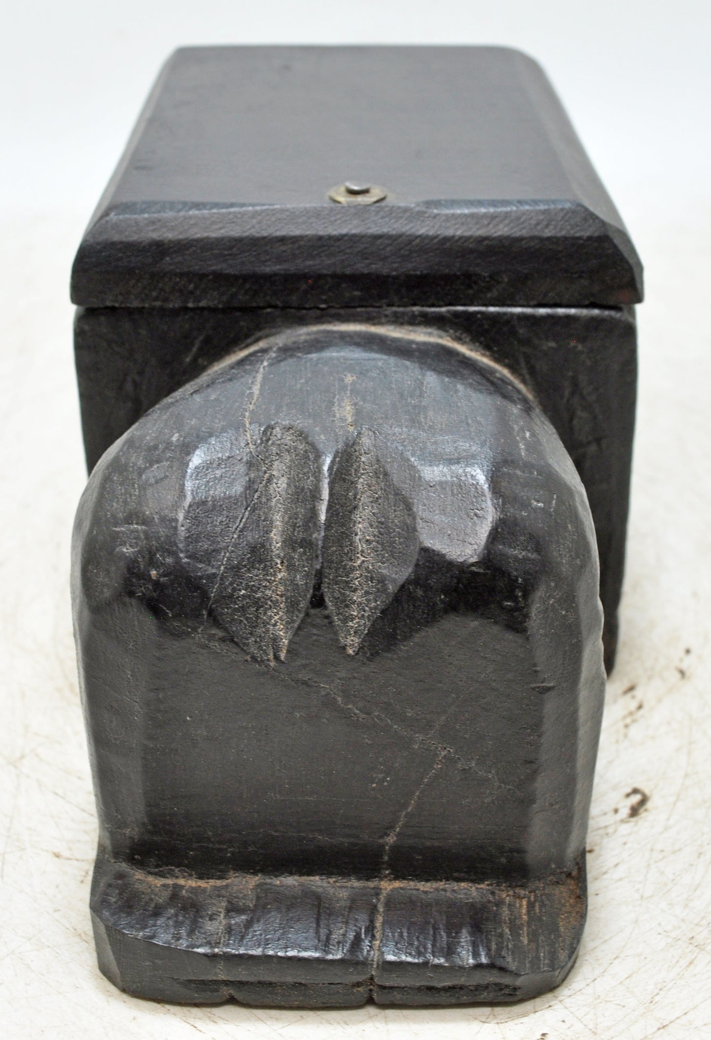 Antique Wooden Bull Shaped Spice Box Original Old Very Fine Hand Carved