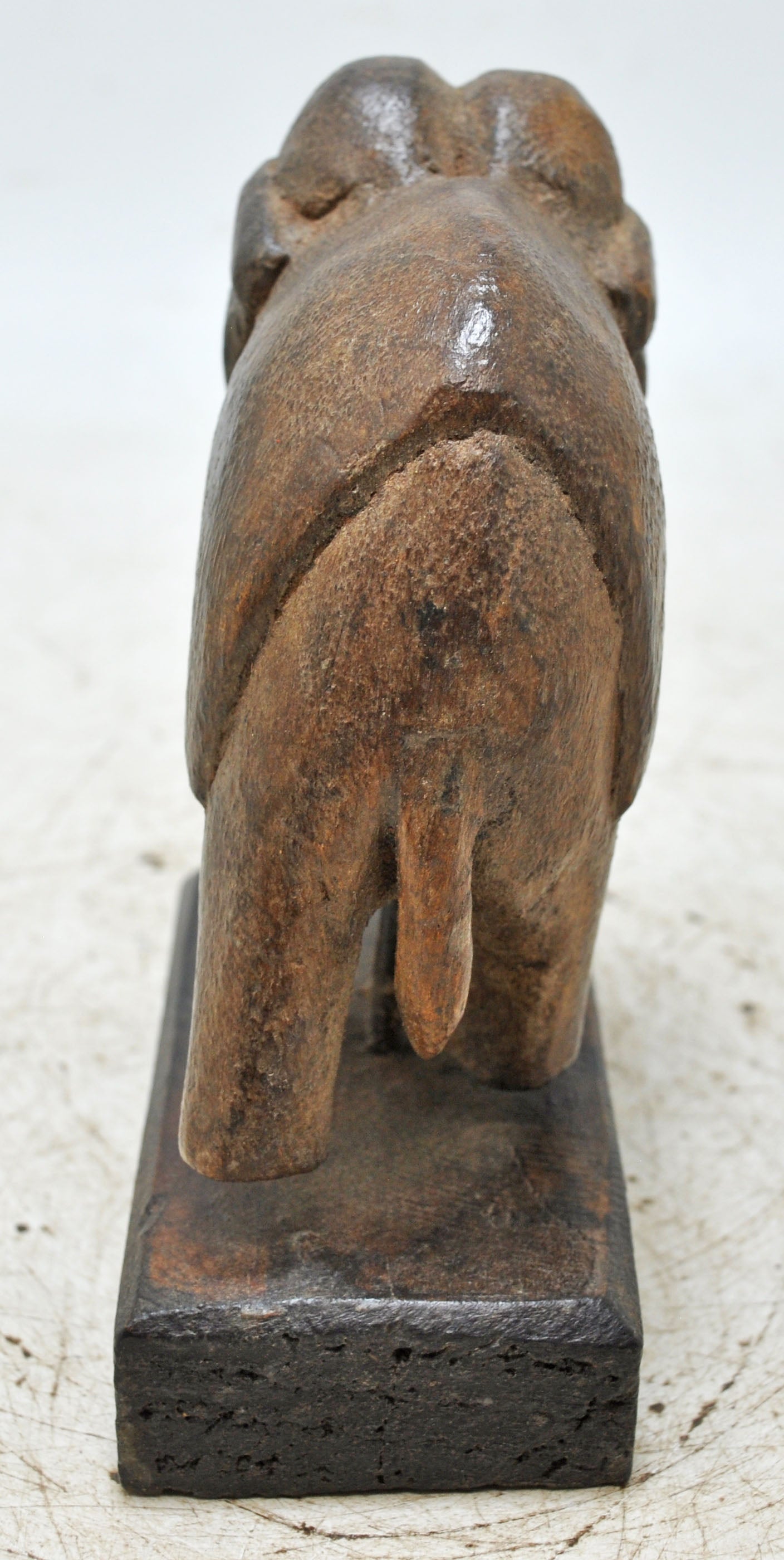 Vintage Wooden Elephant Figurine Original Old Hand Carved