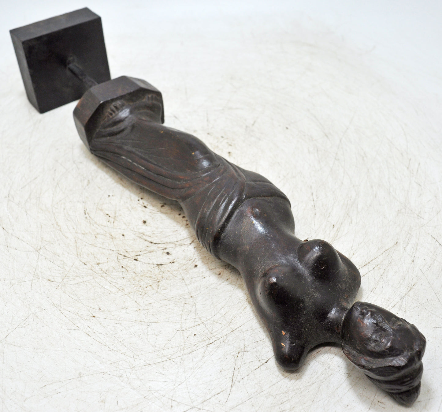Antique Wooden Lady Woman Bust Figurine Original Old Fine Hand Carved