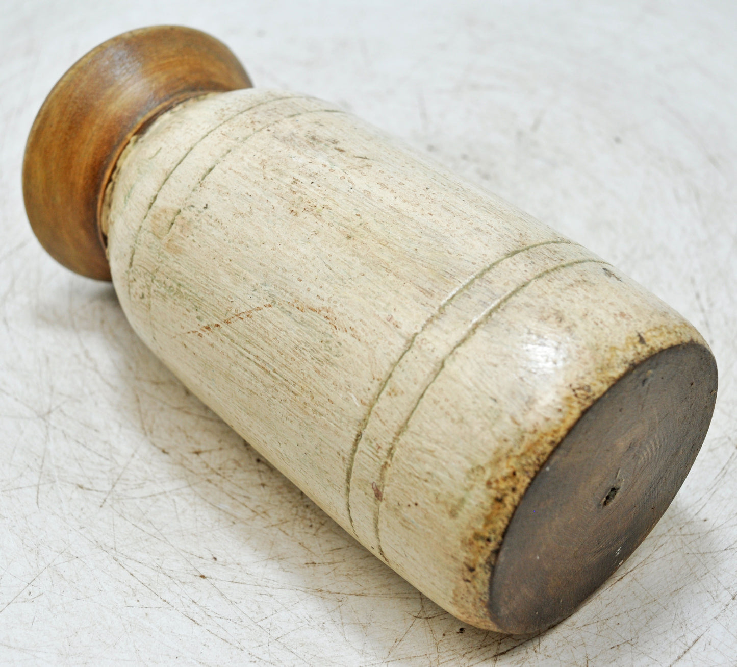 Antique Wooden Round Himalayan Water Pot Matka Original Old Fine Hand Carved