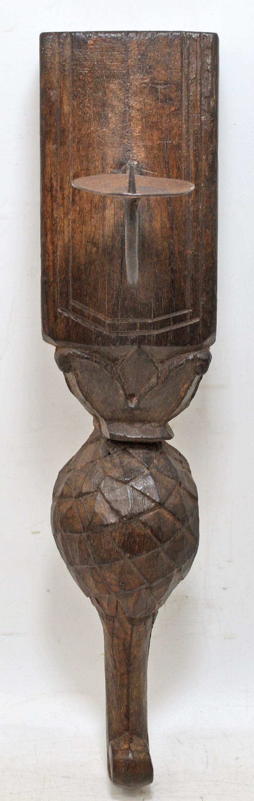 Antique Wooden Wall Décor Paga Candle Holder Stand Original Old Fine Hand Carved