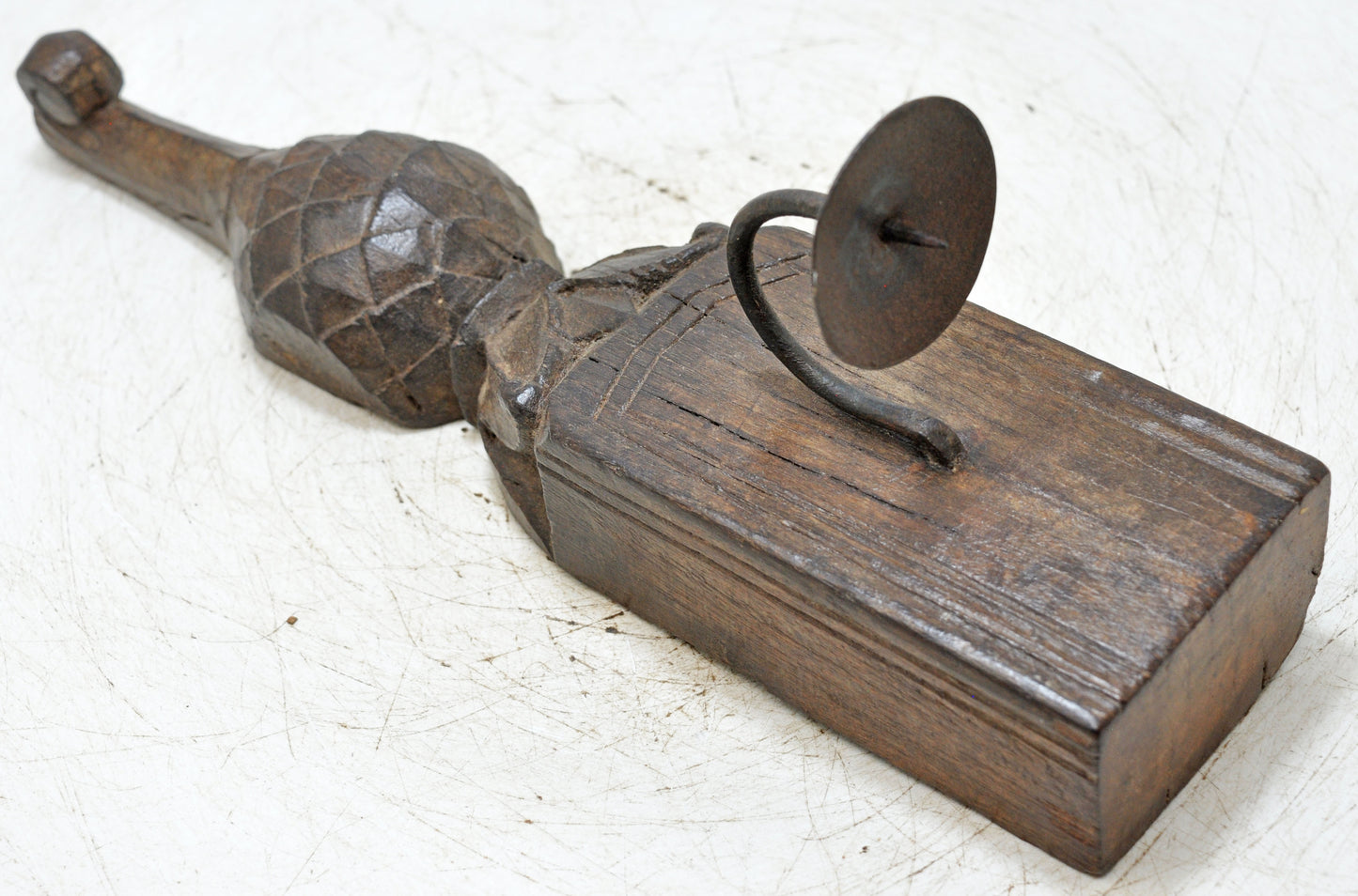 Antique Wooden Wall Décor Paga Candle Holder Stand Original Old Fine Hand Carved