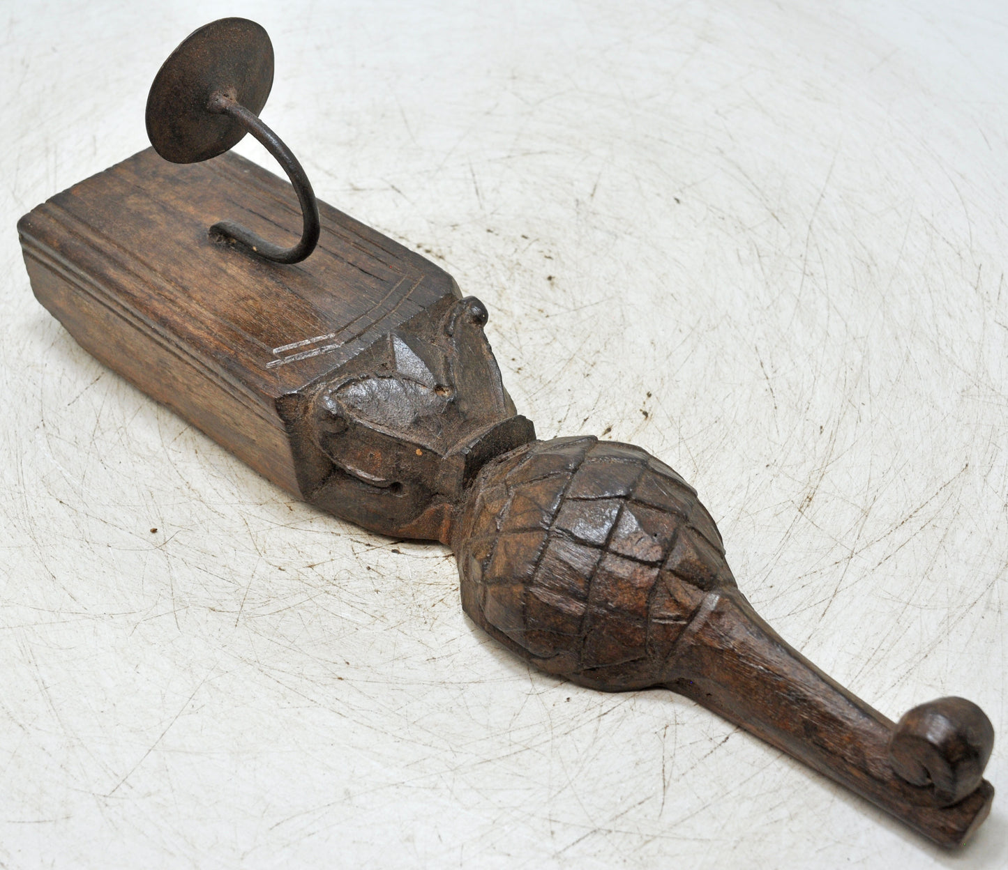 Antique Wooden Wall Décor Paga Candle Holder Stand Original Old Fine Hand Carved