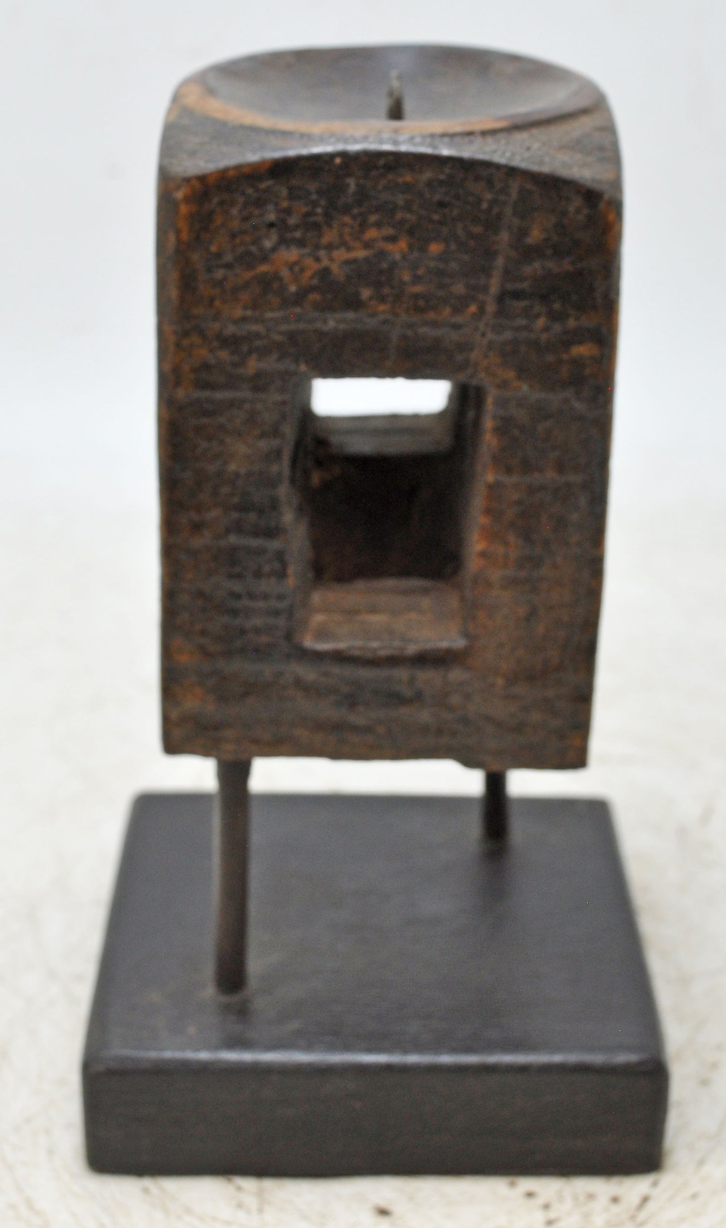Antique Wooden Paga Candle Holder Stand Original Old Hand Carved Painted