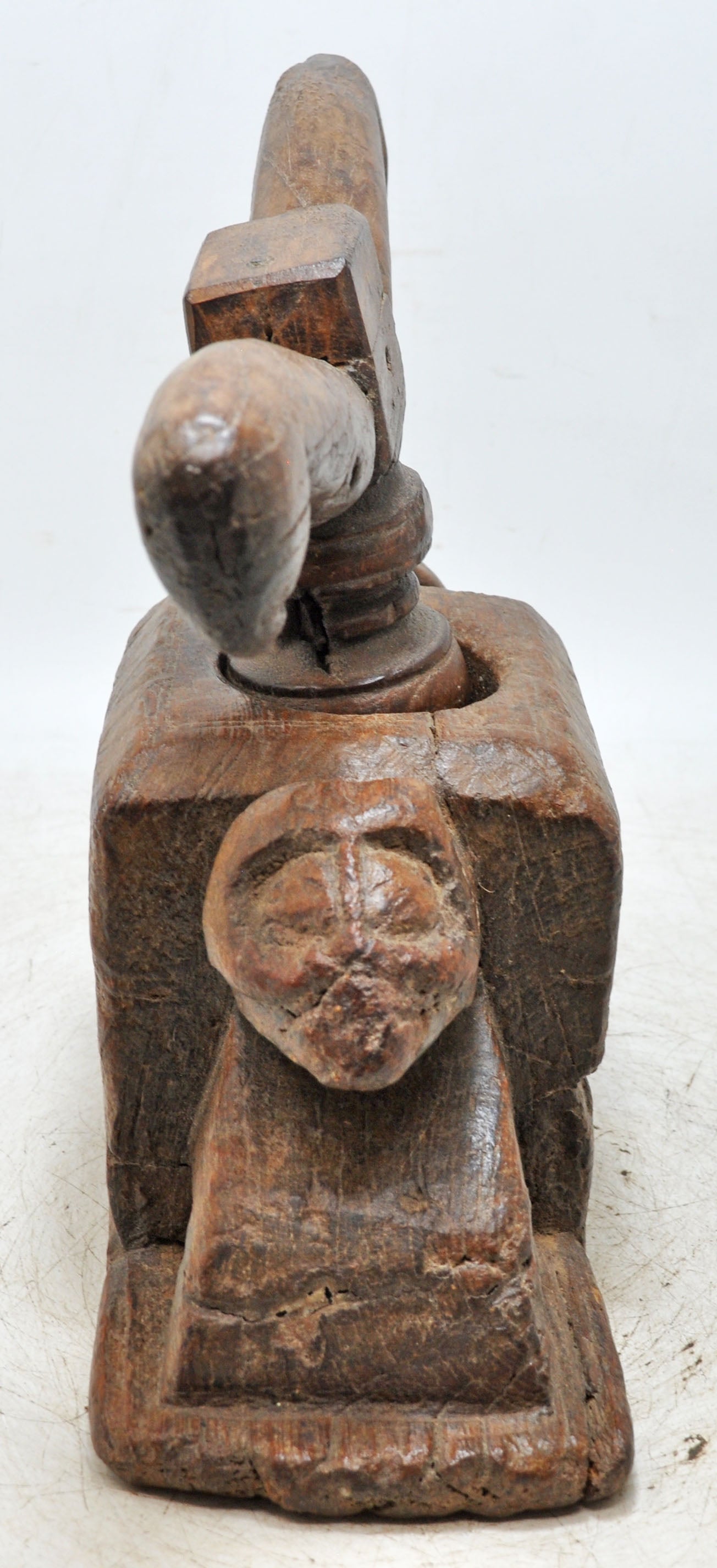 Antique Wooden Large Bull Shaped Juicer Original Old Very Fine Hand Carved