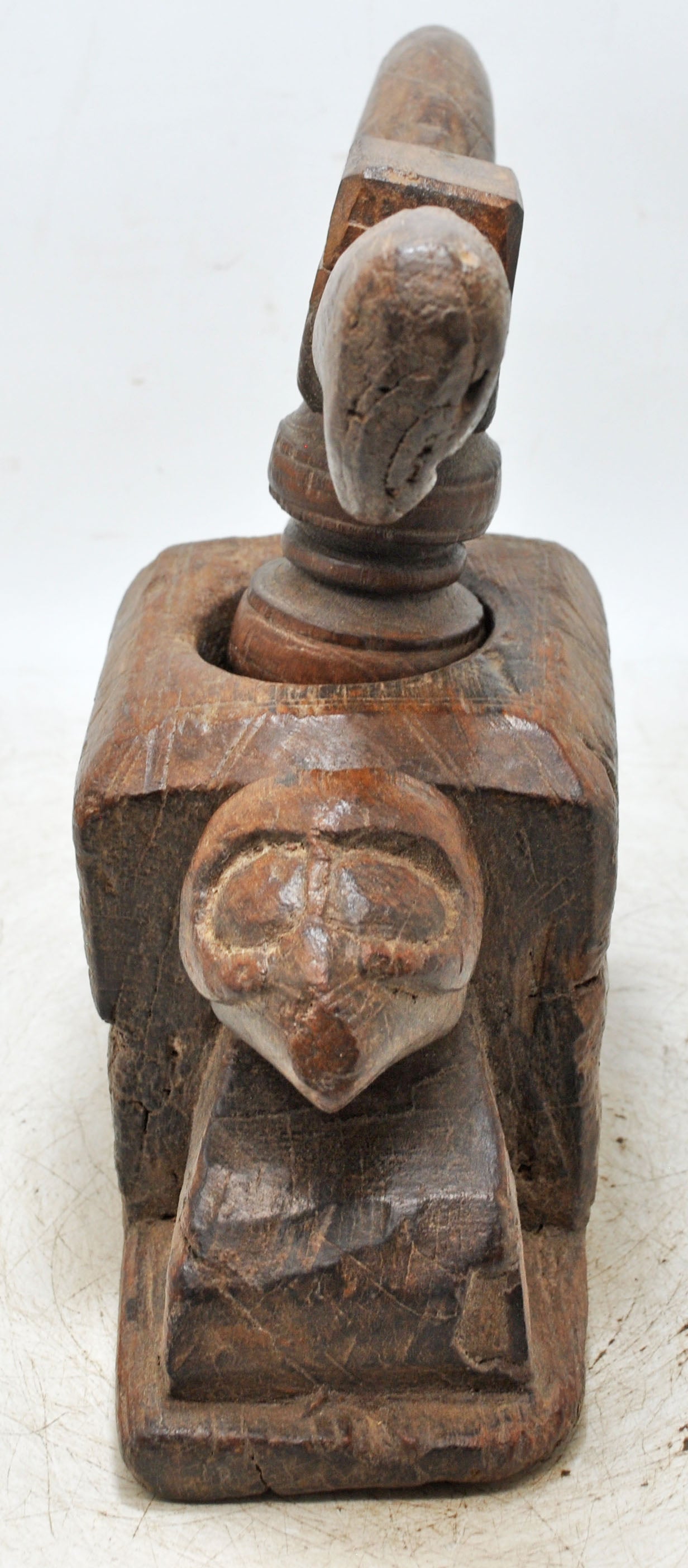 Antique Wooden Large Bull Shaped Juicer Original Old Very Fine Hand Carved