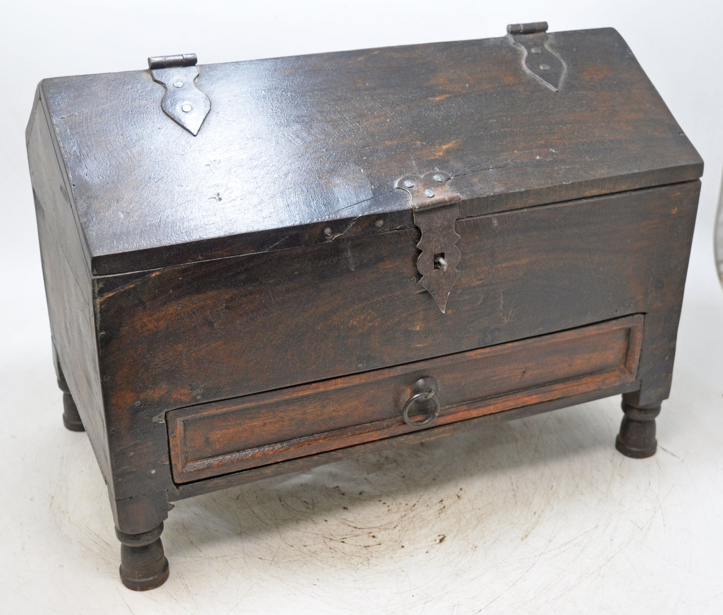 Vintage Wooden Dome Shaped Large Storage Box Original Old Hand Crafted