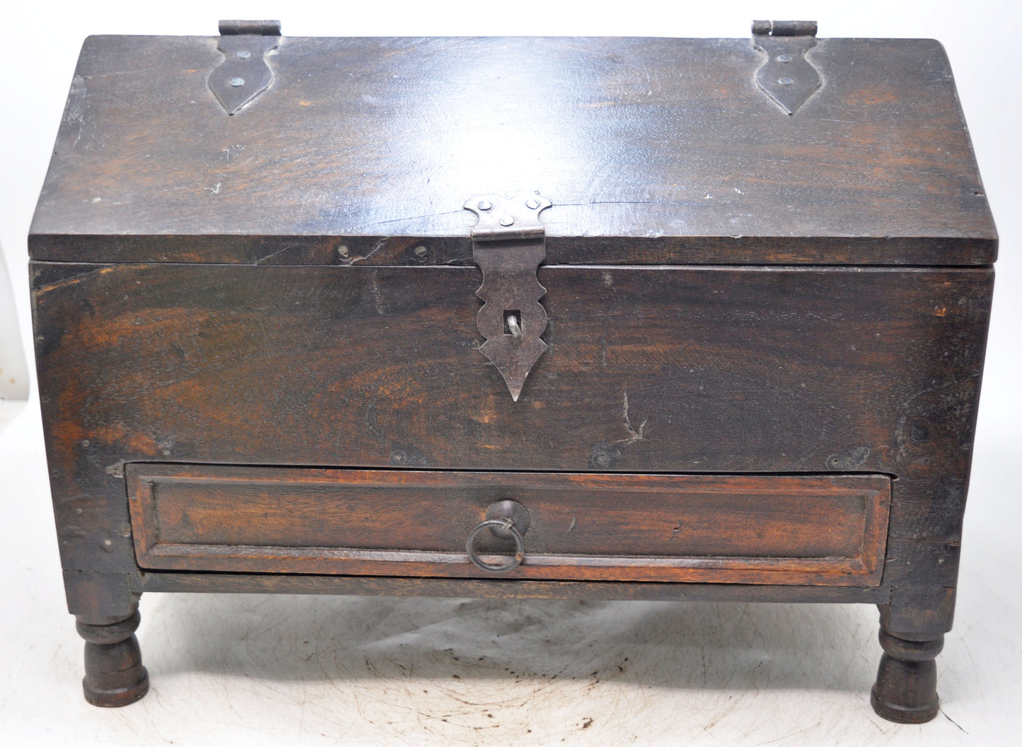 Vintage Wooden Dome Shaped Large Storage Box Original Old Hand Crafted
