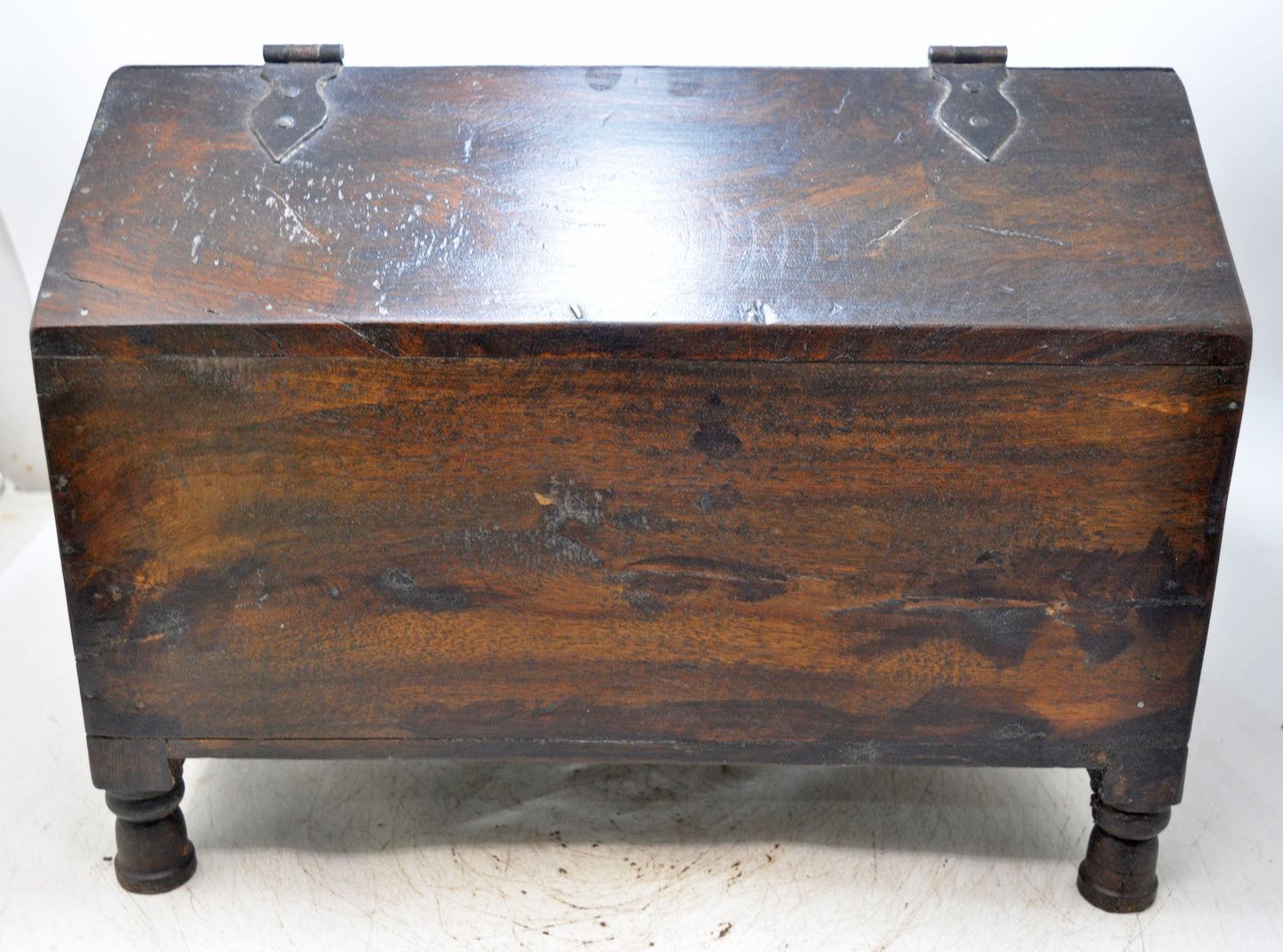 Vintage Wooden Dome Shaped Large Storage Box Original Old Hand Crafted