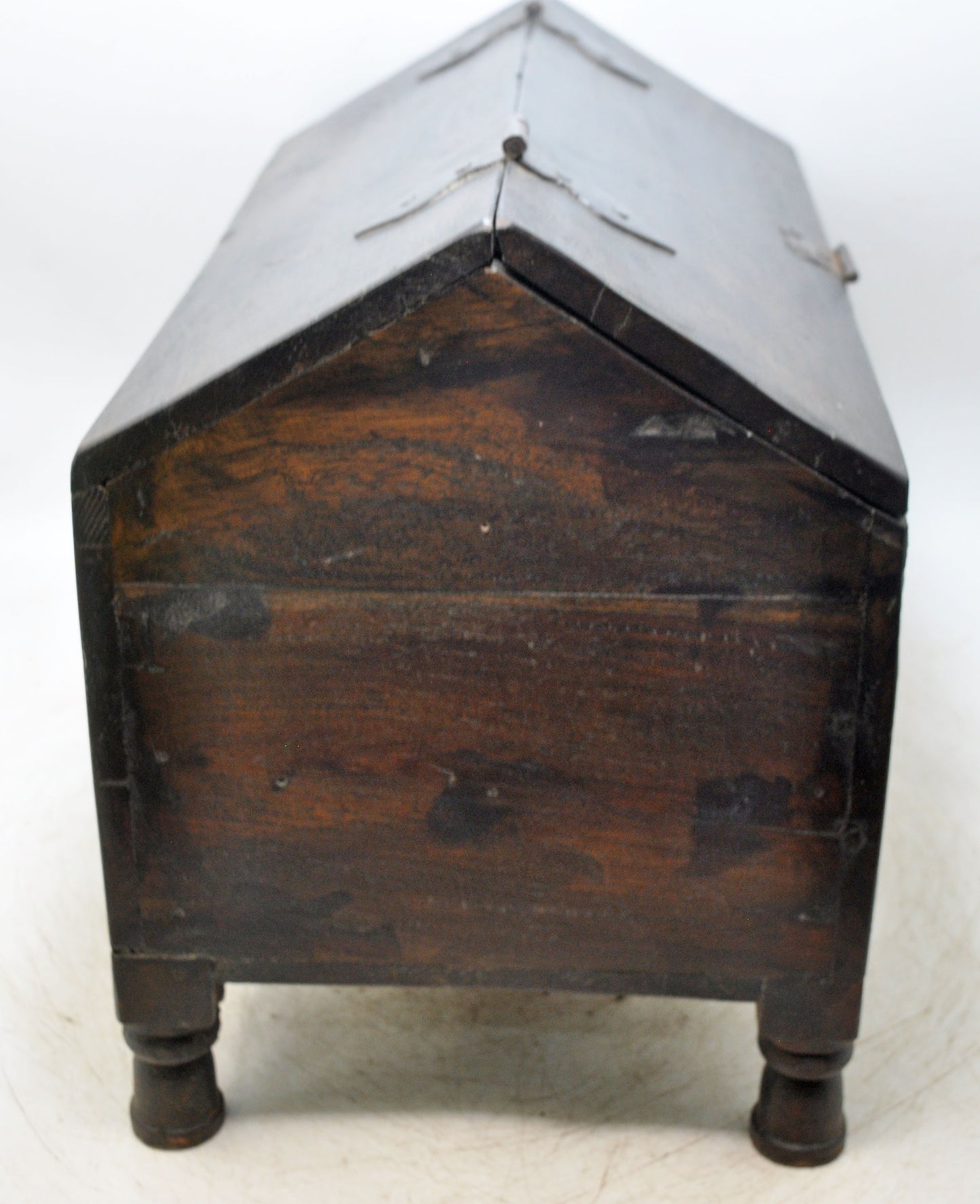 Vintage Wooden Dome Shaped Large Storage Box Original Old Hand Crafted