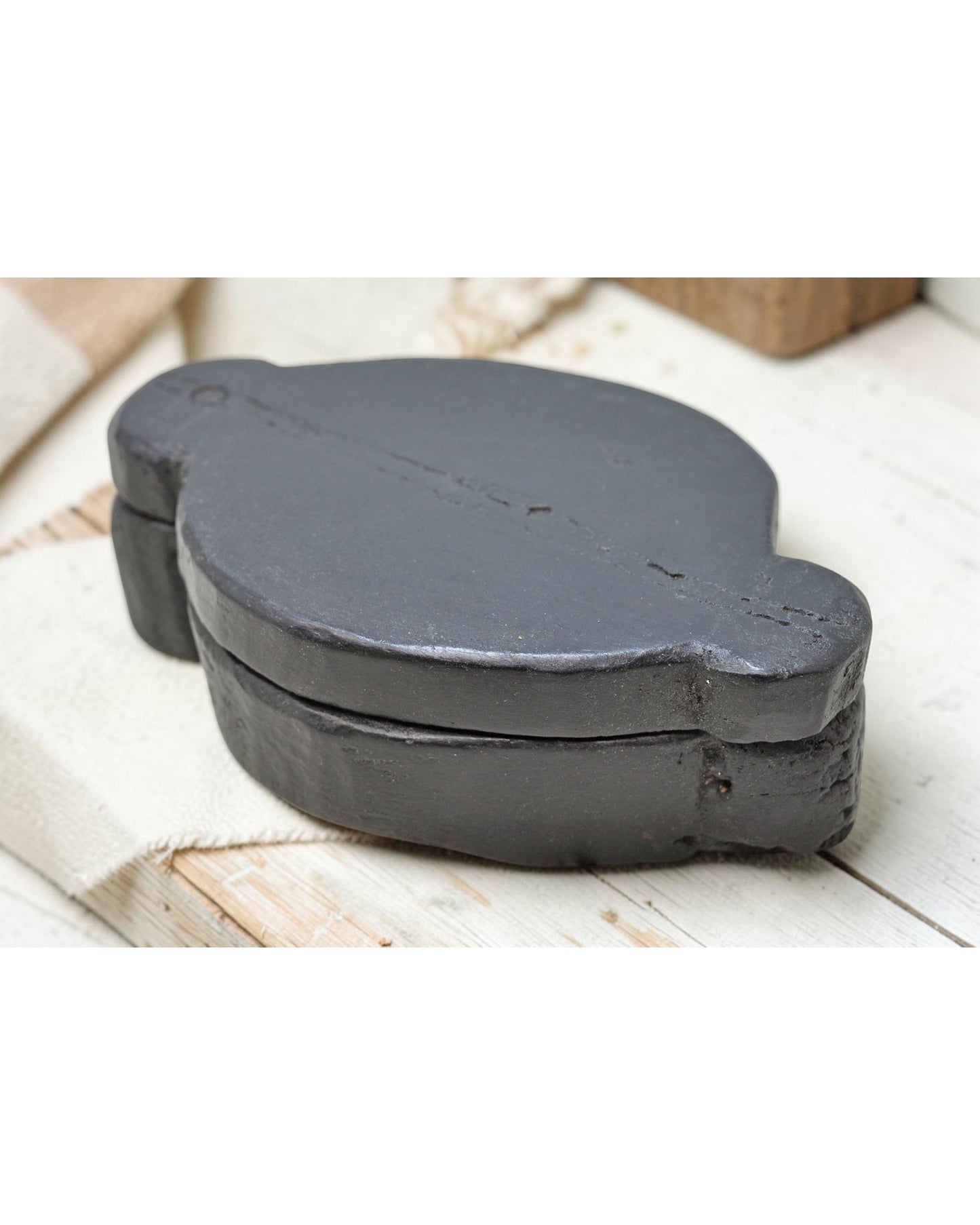 Antique Wooden Small Kum Kum Powder Tika Box Original Old Hand Carved