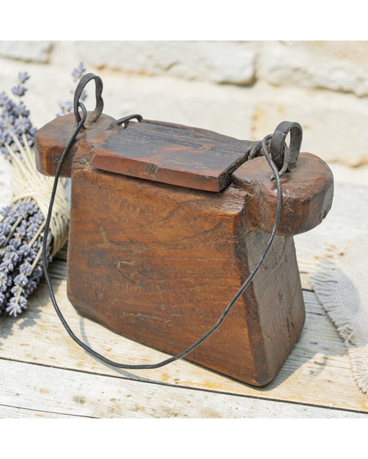 Antique Wooden Lanterns Oil Pot Original Old Hand Carved
