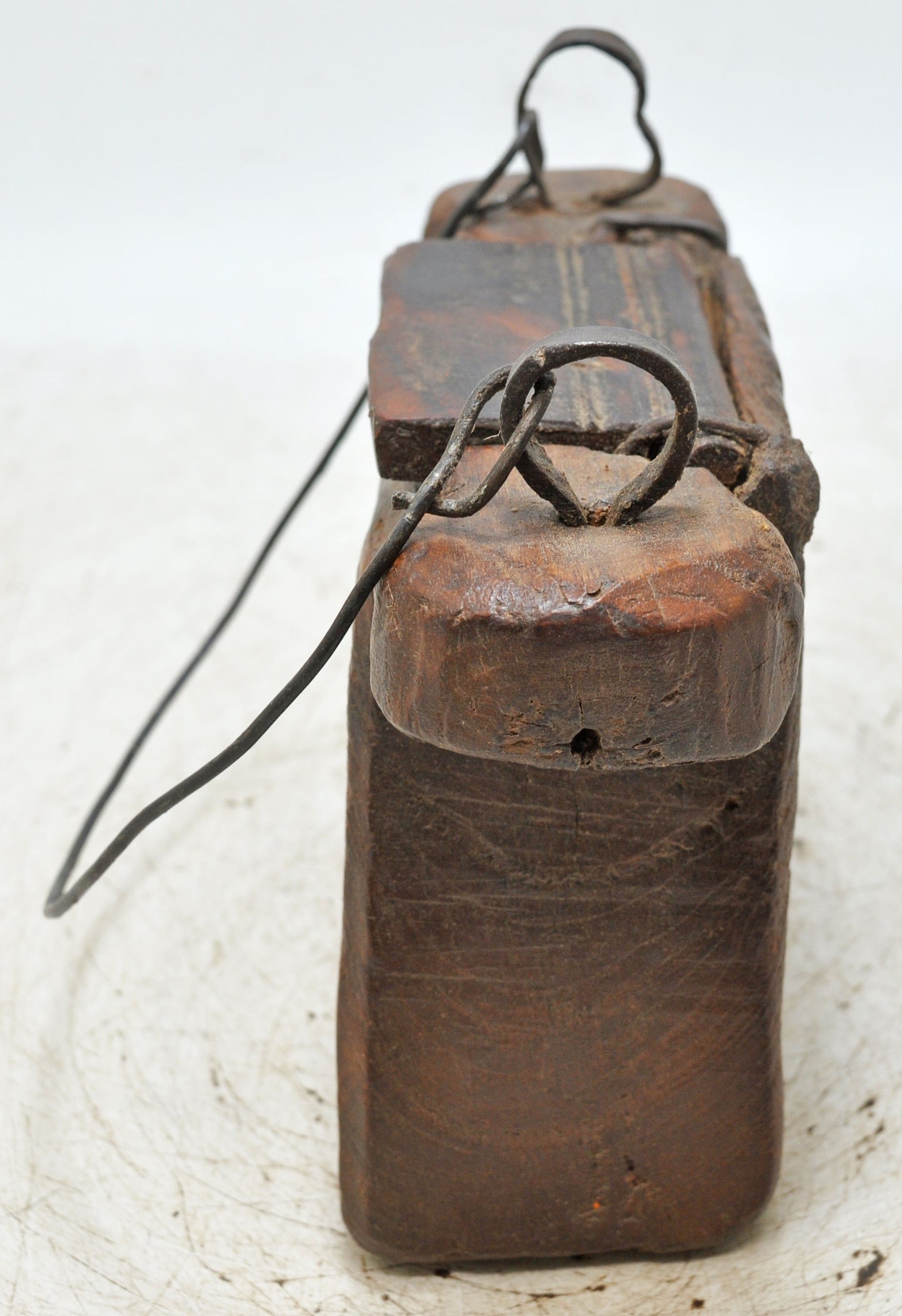 Antique Wooden Lanterns Oil Pot Original Old Hand Carved
