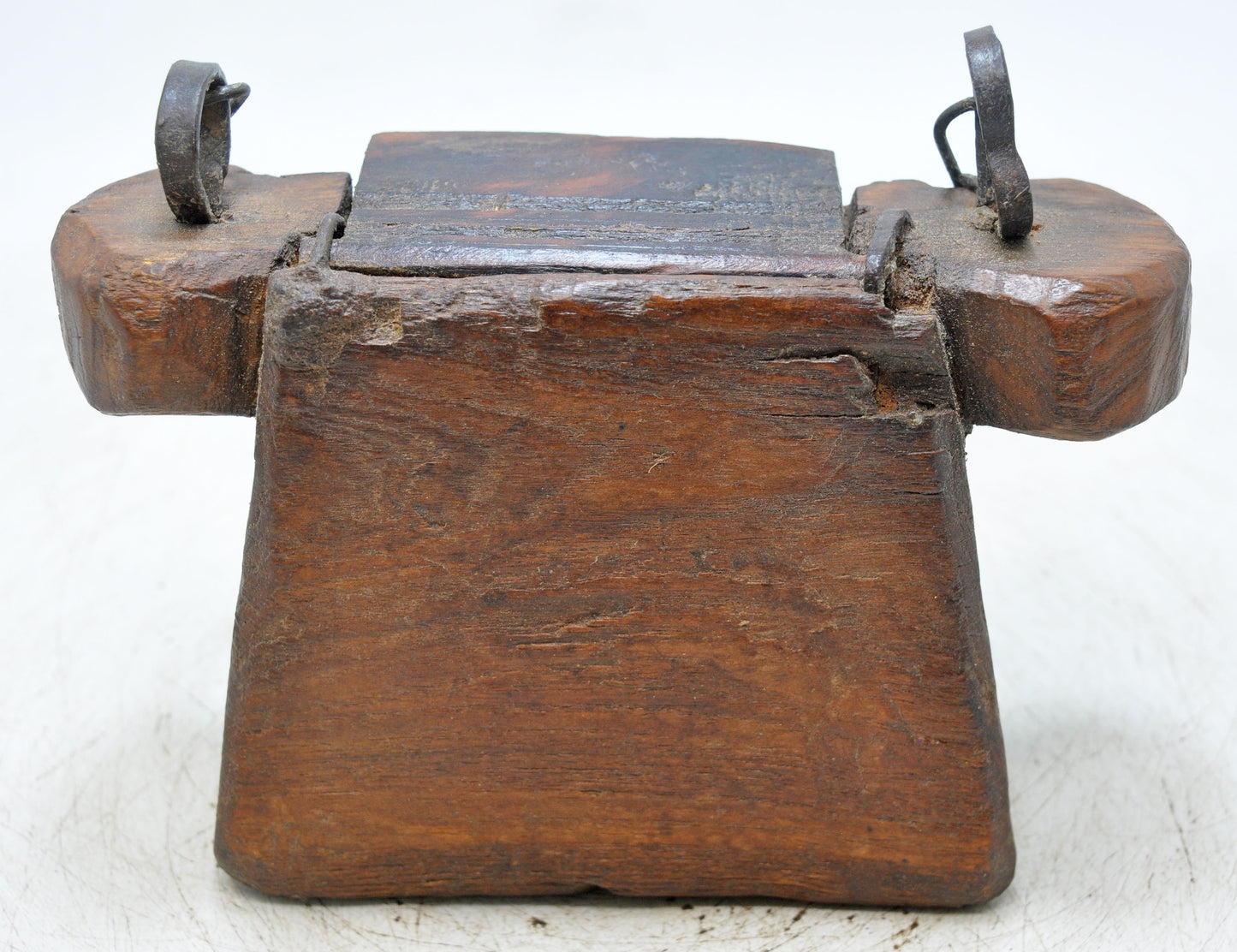 Antique Wooden Lanterns Oil Pot Original Old Hand Carved
