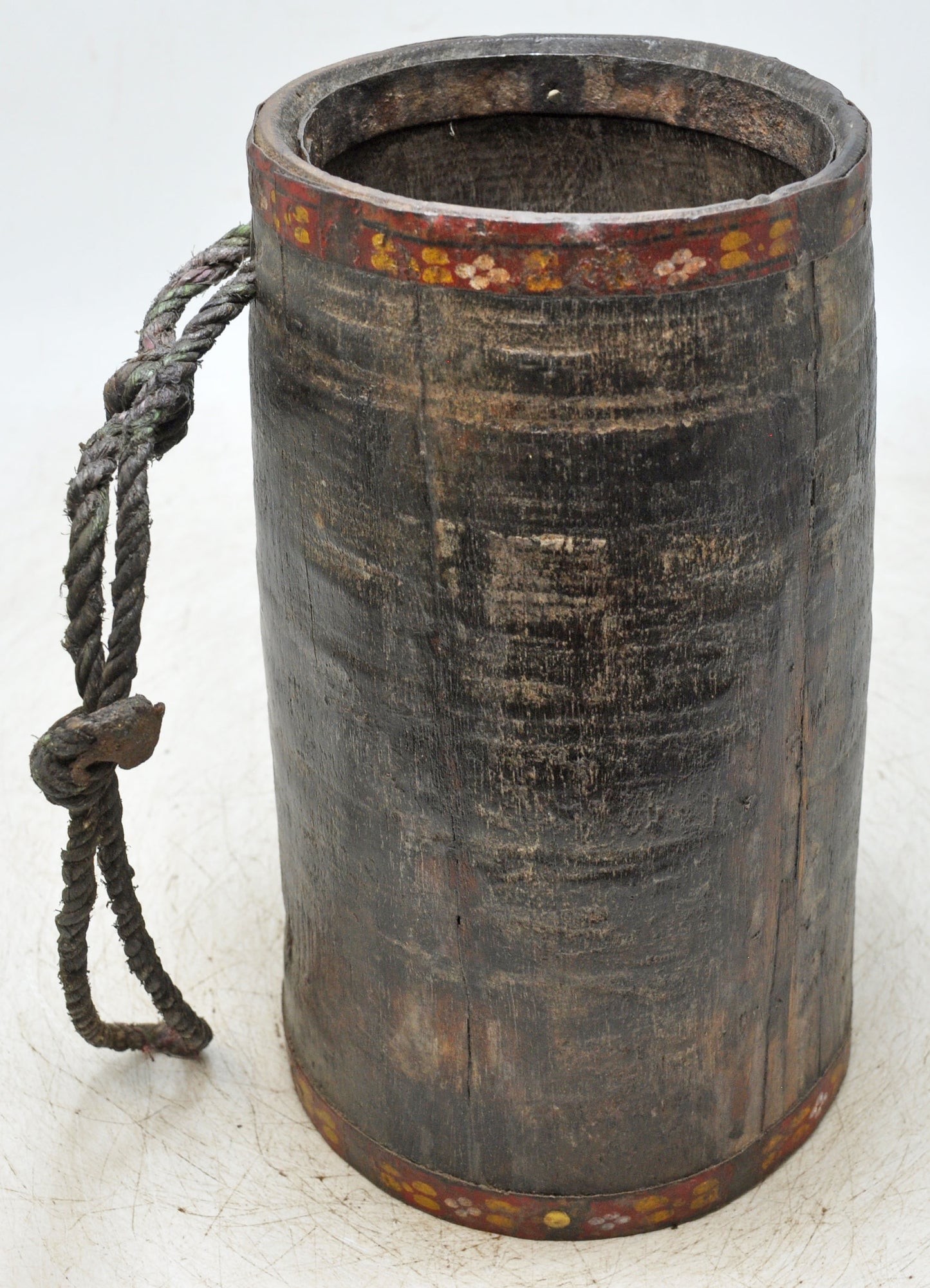 Antique Wooden Grain Measurement Paili Pot Original Old Hand Carved