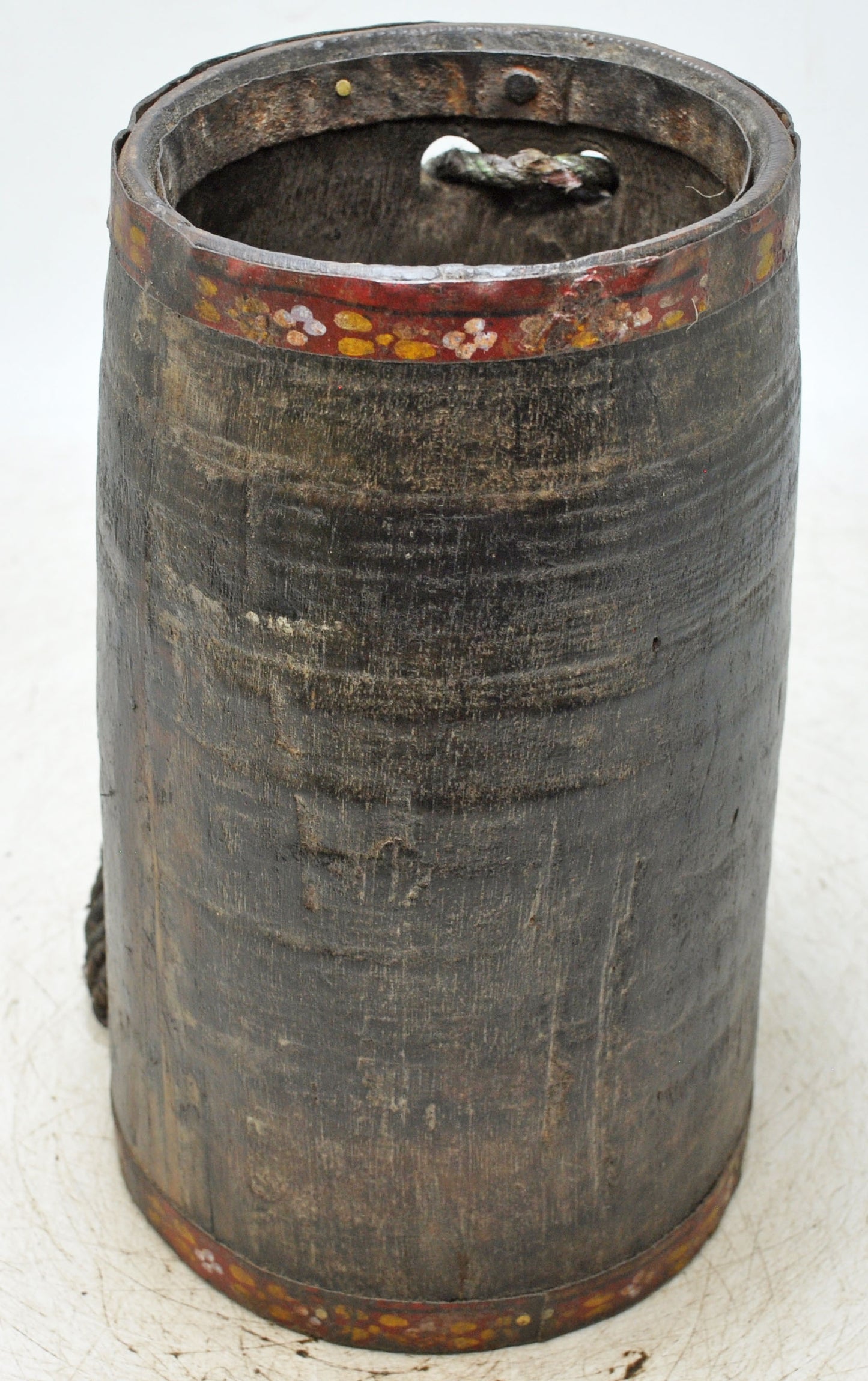 Antique Wooden Grain Measurement Paili Pot Original Old Hand Carved