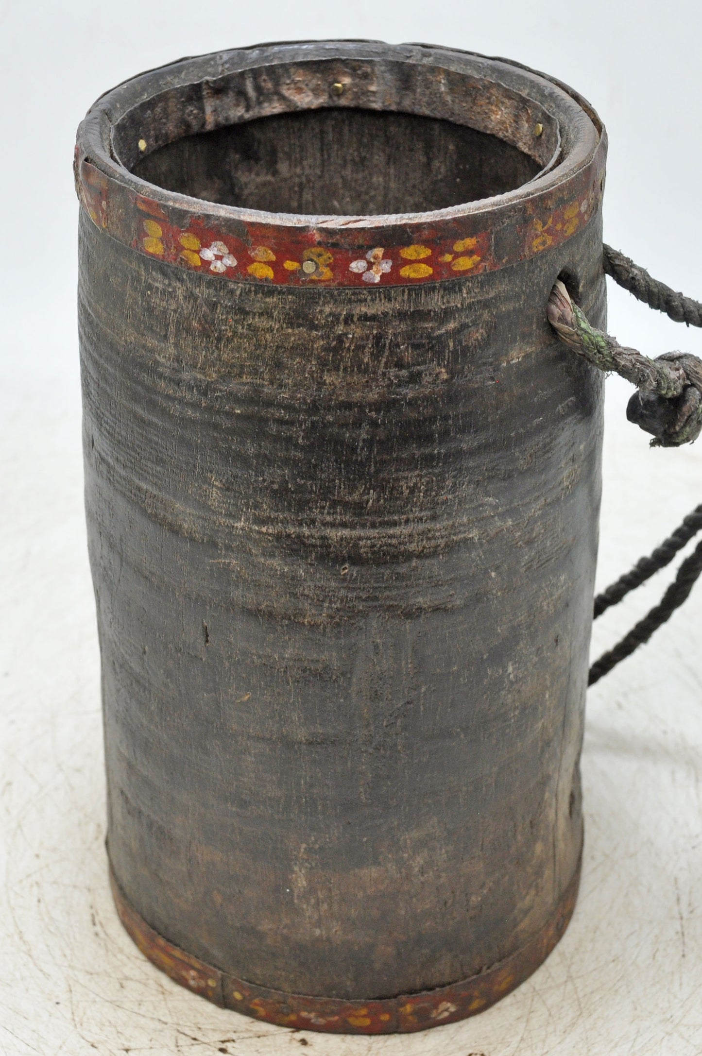 Antique Wooden Grain Measurement Paili Pot Original Old Hand Carved