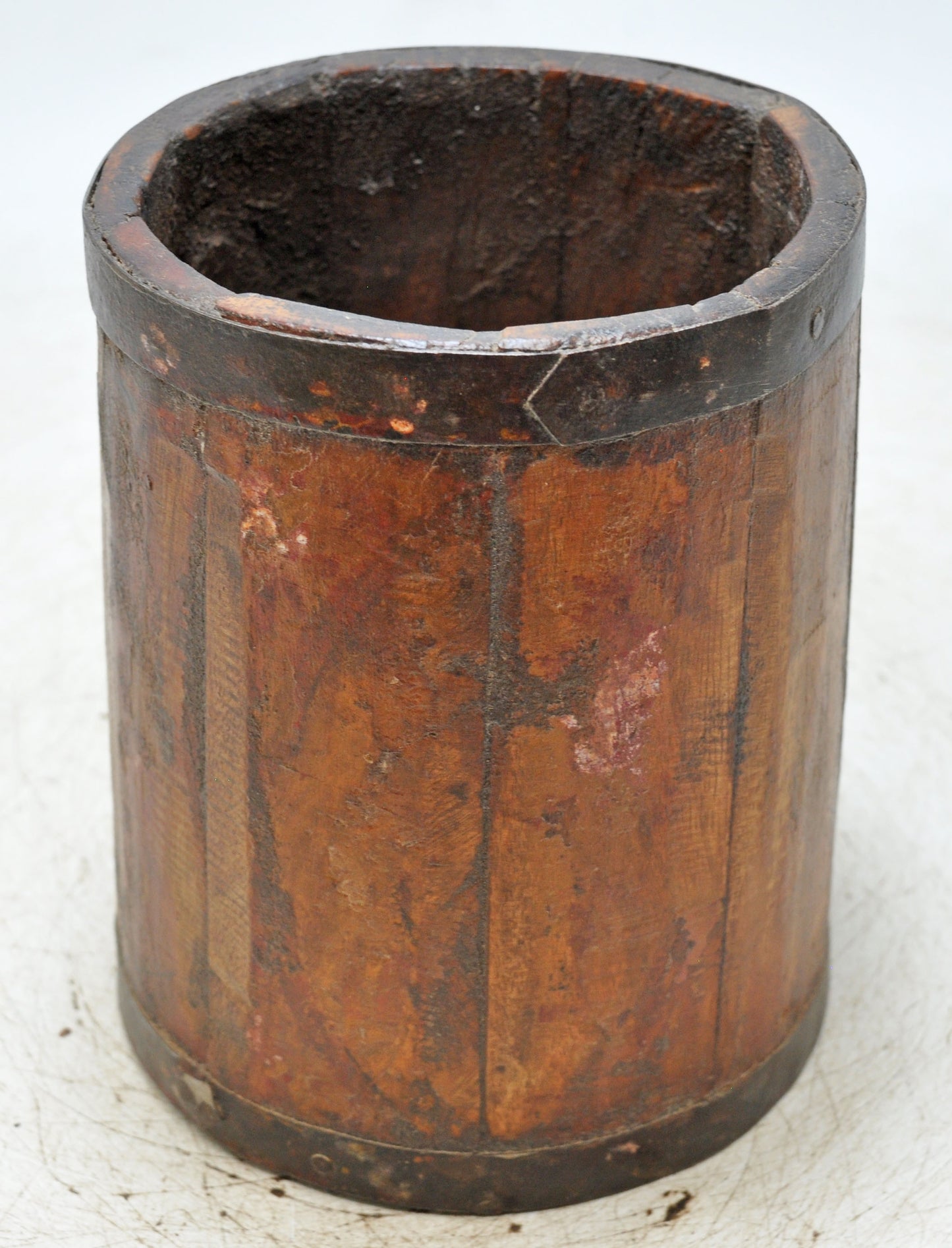 Antique Wooden Grain Measurement Paili Pot Original Old Hand Carved