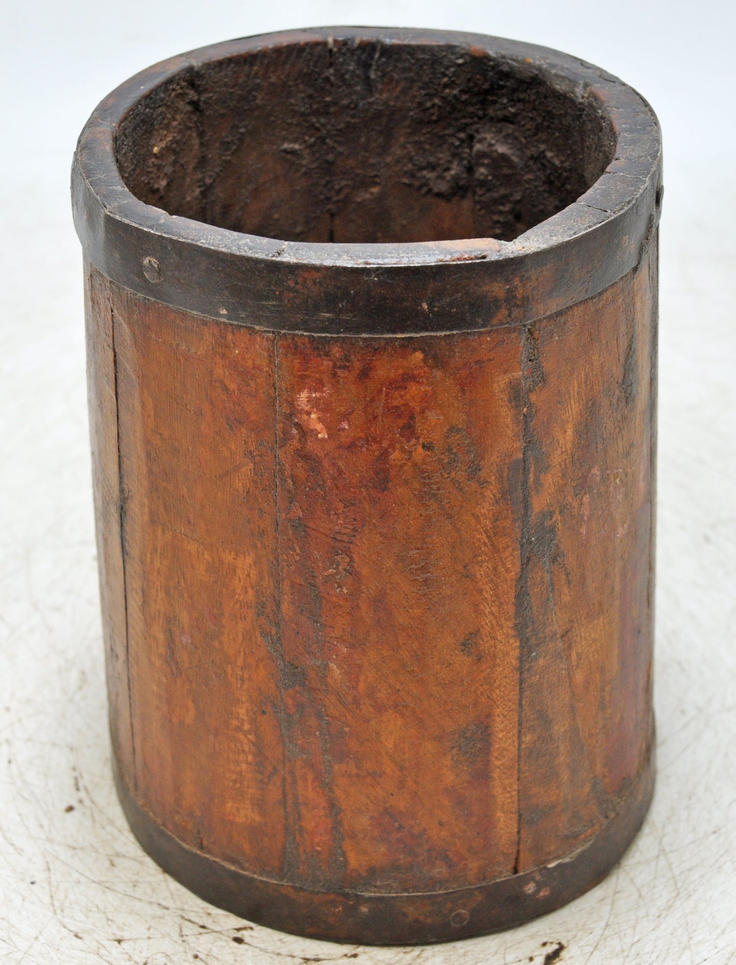 Antique Wooden Grain Measurement Paili Pot Original Old Hand Carved