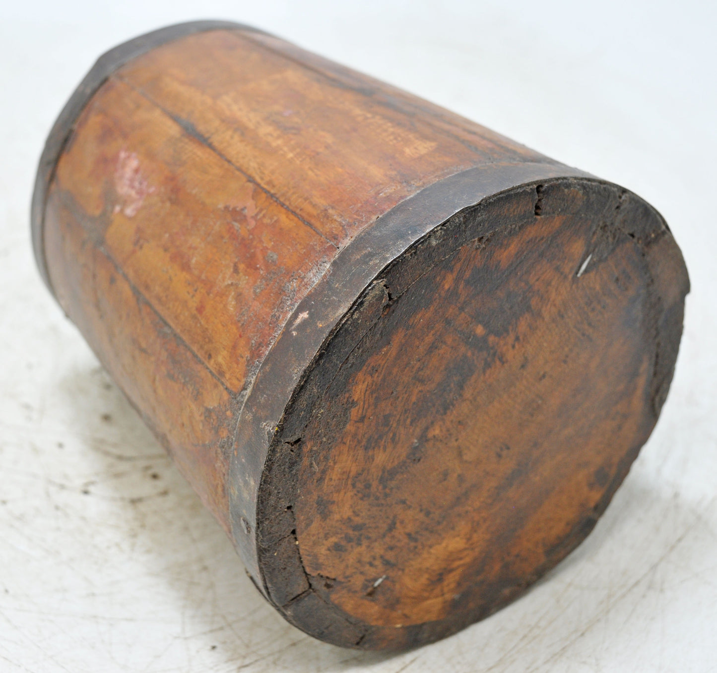 Antique Wooden Grain Measurement Paili Pot Original Old Hand Carved