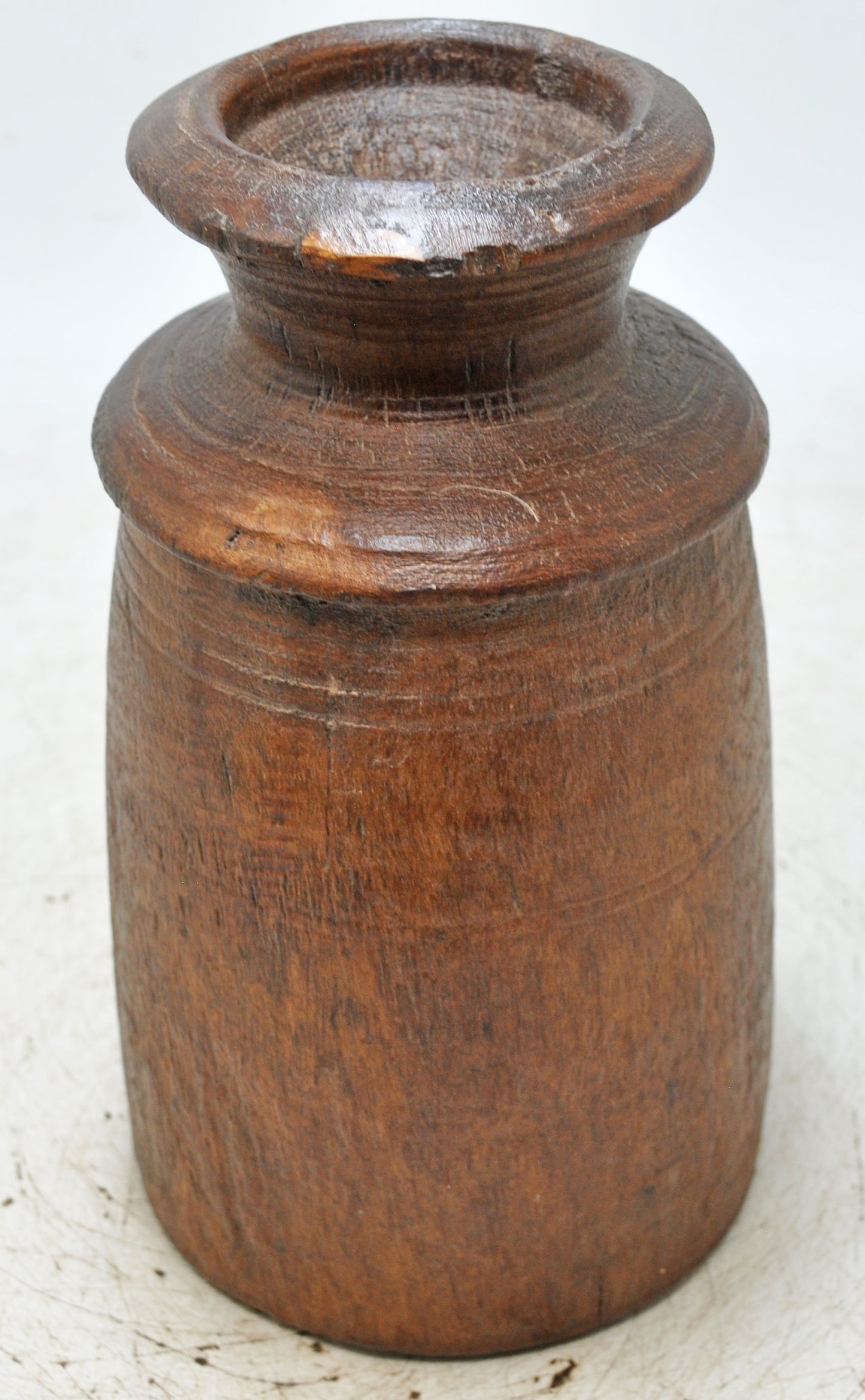 Antique Wooden Himalayan Water Storage Matka Pot Original Old Hand Carved