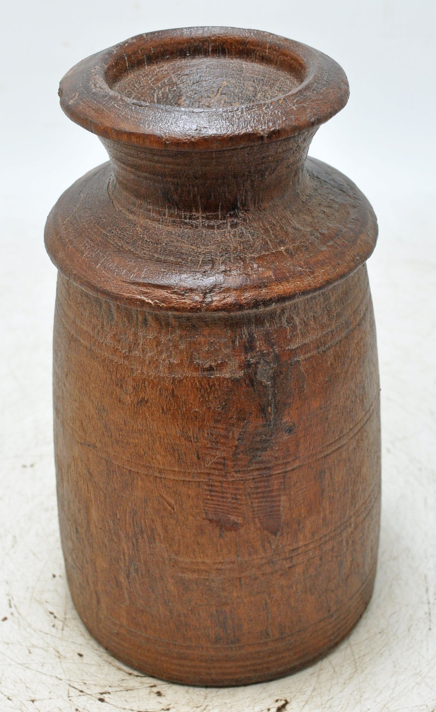 Antique Wooden Himalayan Water Storage Matka Pot Original Old Hand Carved