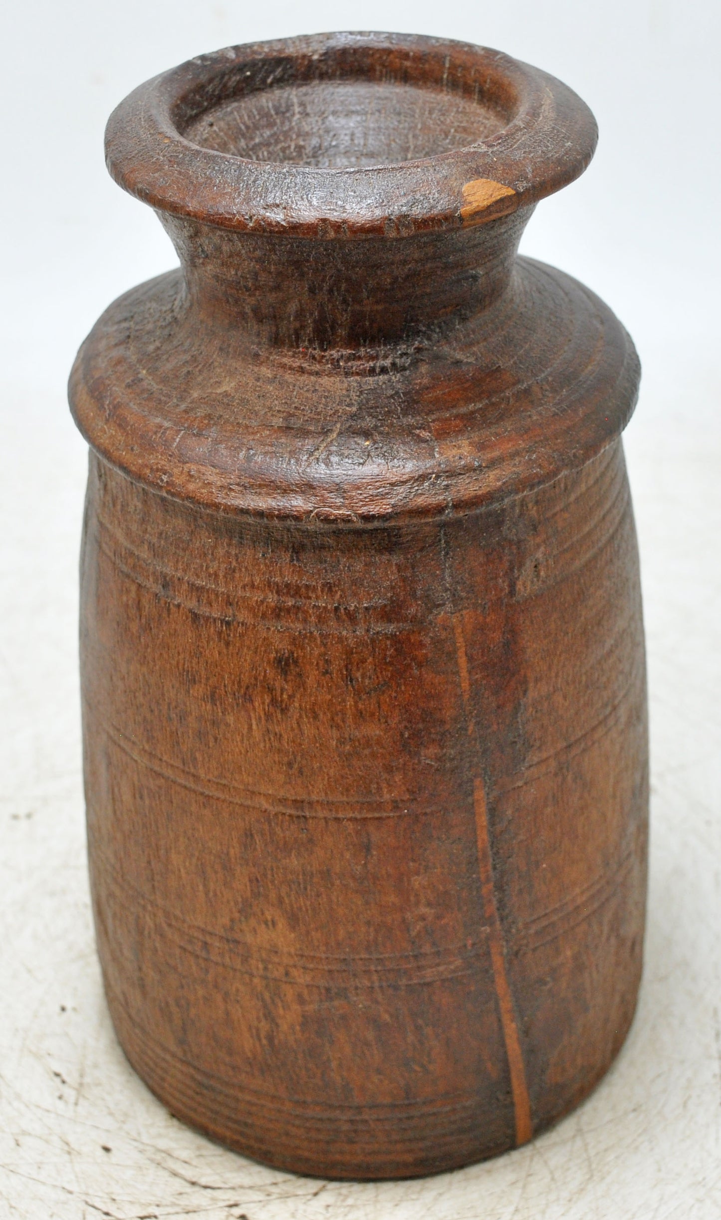 Antique Wooden Himalayan Water Storage Matka Pot Original Old Hand Carved