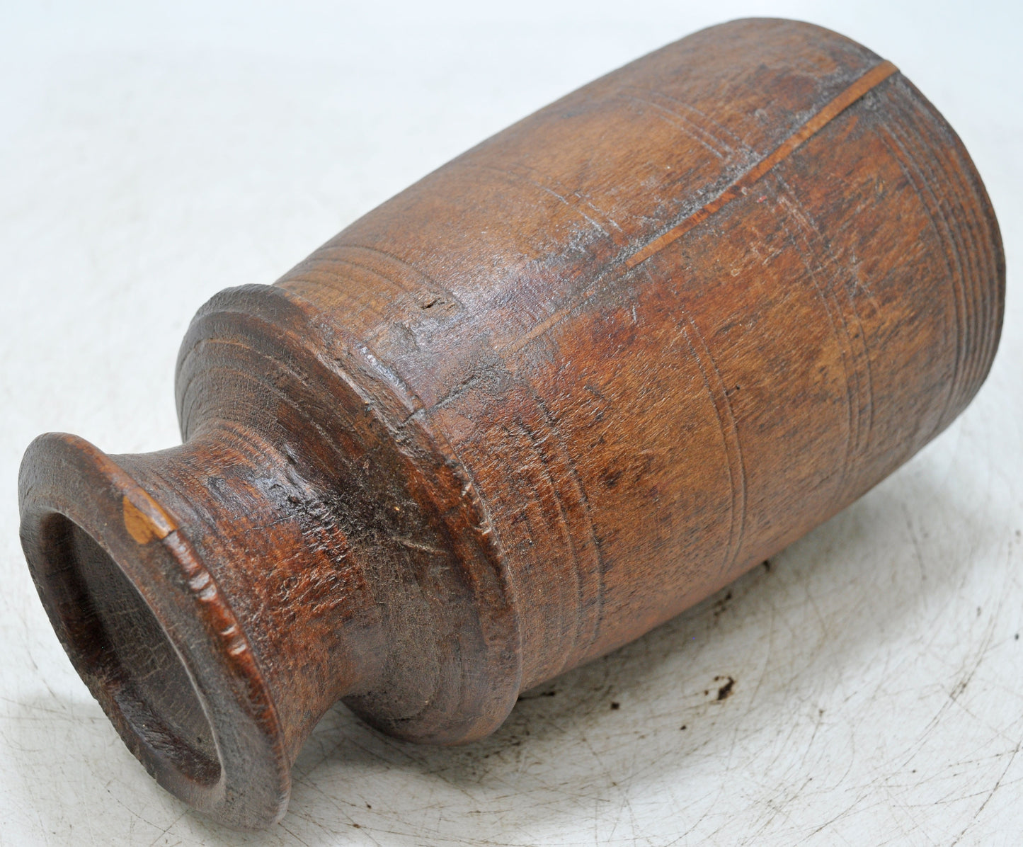 Antique Wooden Himalayan Water Storage Matka Pot Original Old Hand Carved