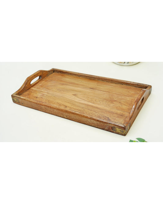 Antique Wooden Large Serving Tray Original Old Hand Crafted