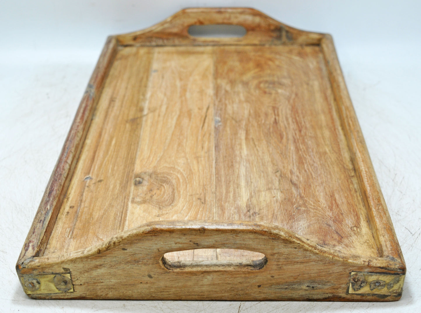 Antique Wooden Large Serving Tray Original Old Hand Crafted