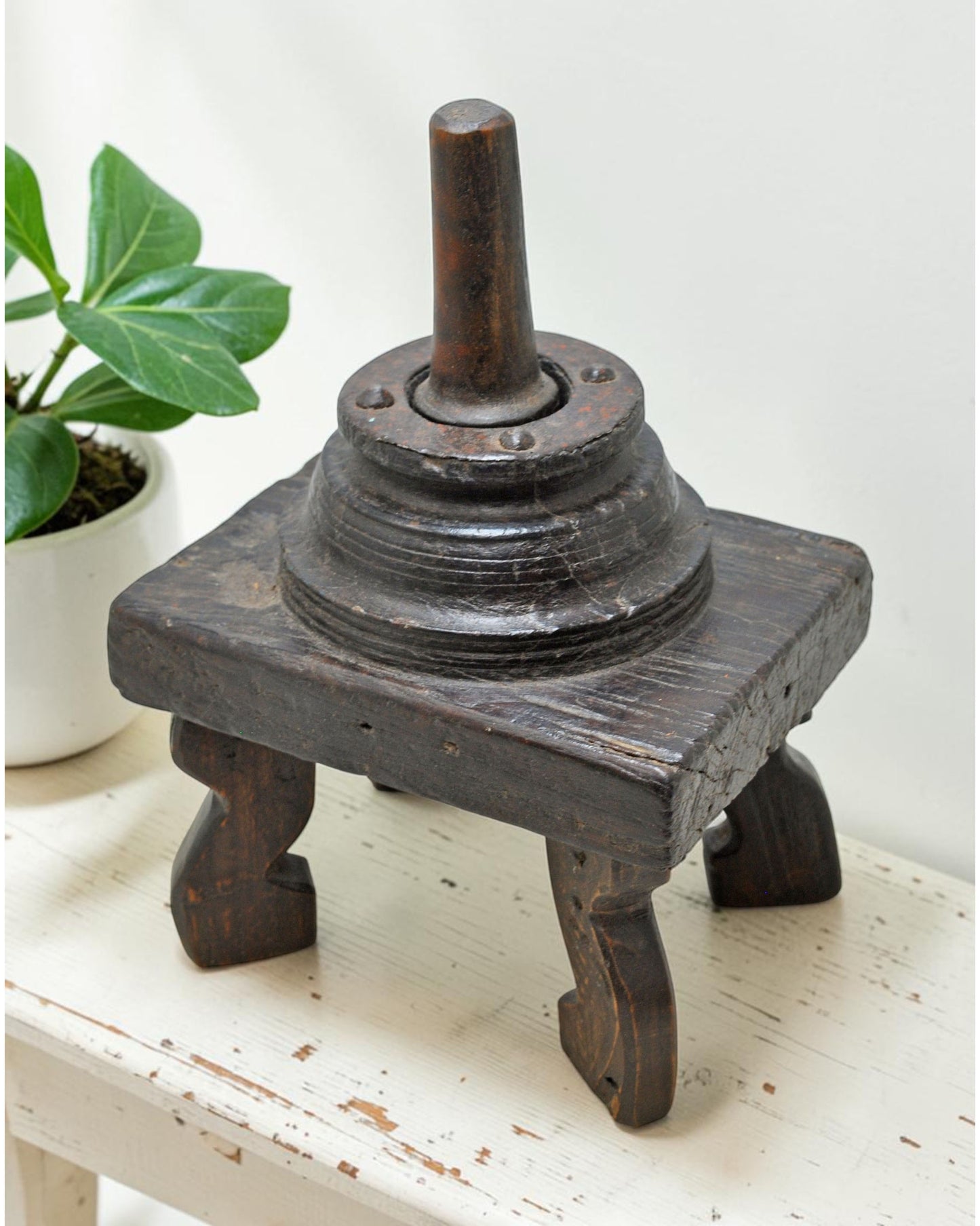Antique Wooden Tribal Mortar and Pestle Grinder Original Old Fine Hand Carved