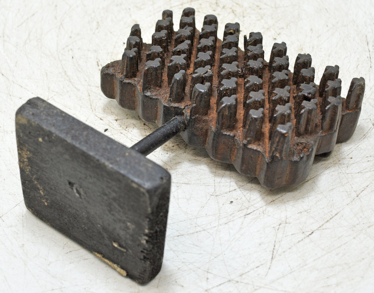 Antique Wooden Textile Printing Block Original Old Hand Carved Floral Design