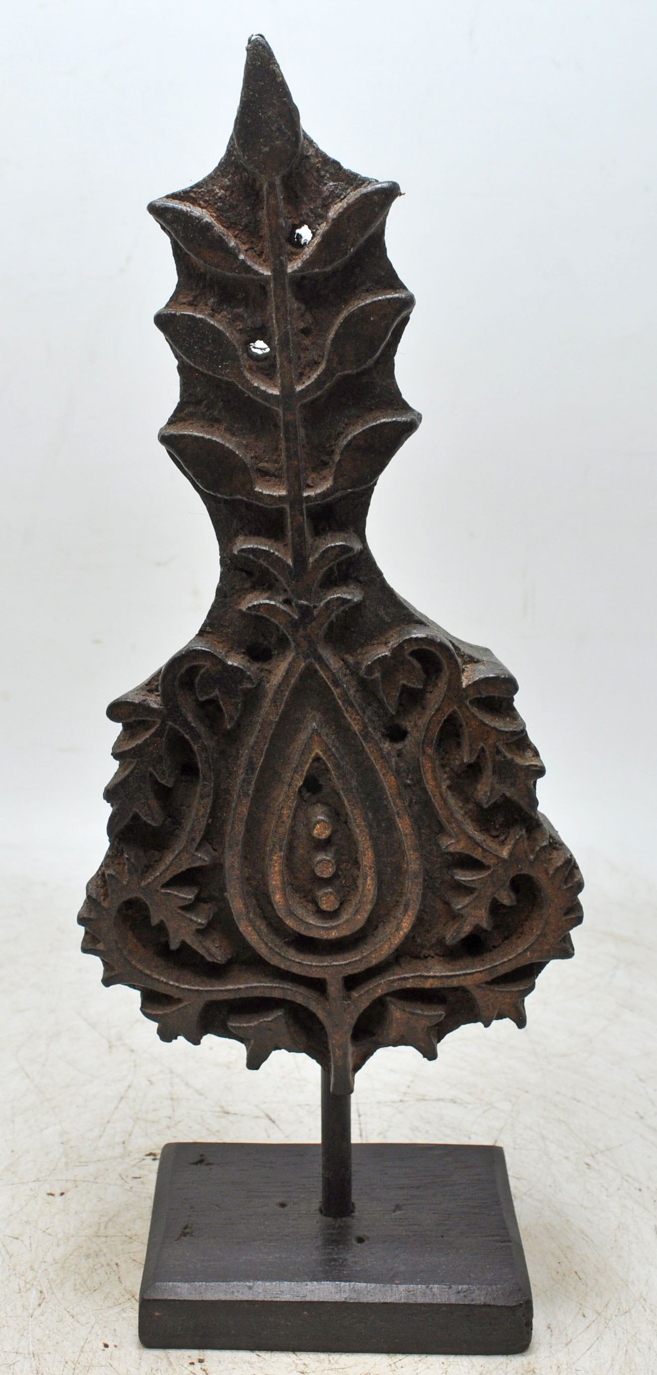Antique Wooden Textile Printing Block Original Old Hand Carved Floral Design