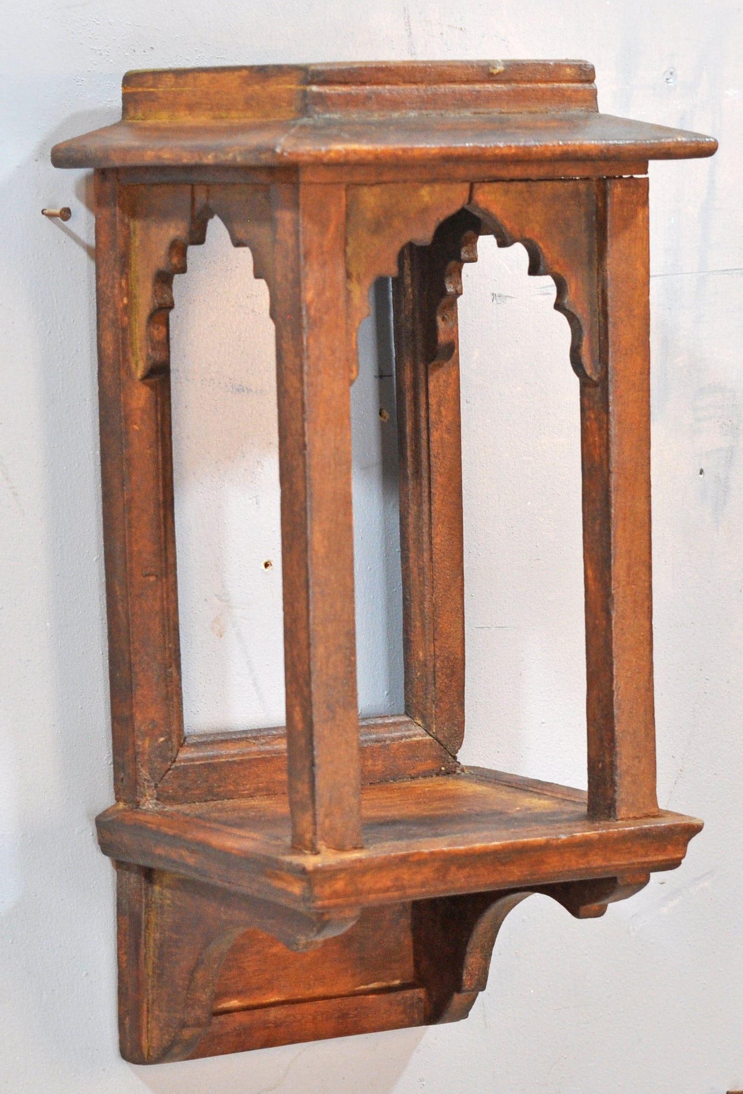 Vintage Wooden Wall Hanging Temple Stand Original Old Hand Crafted