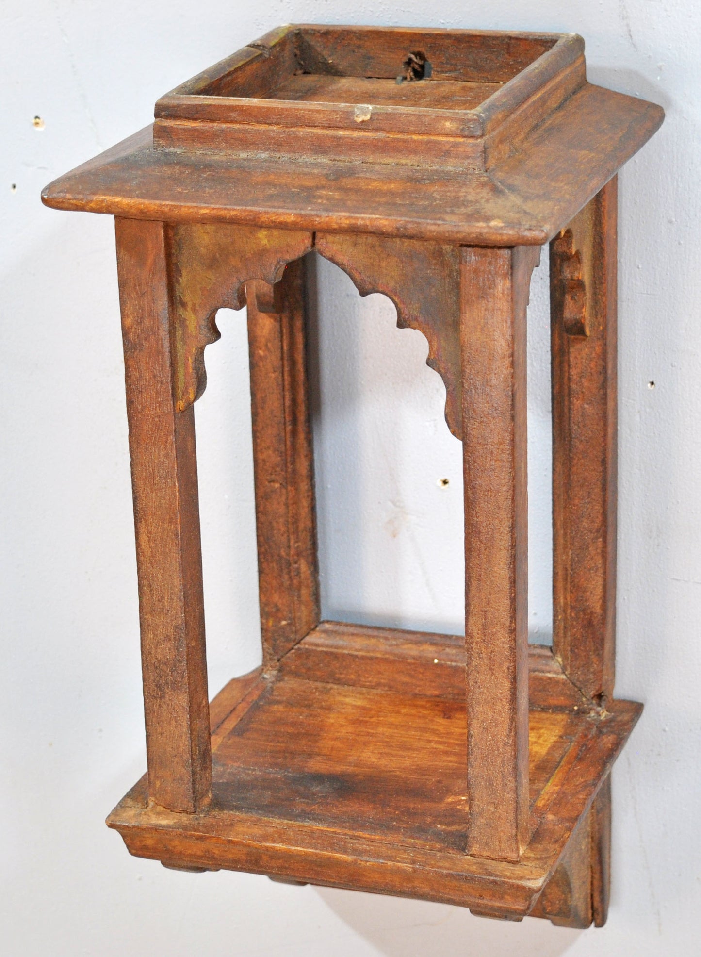 Vintage Wooden Wall Hanging Temple Stand Original Old Hand Crafted