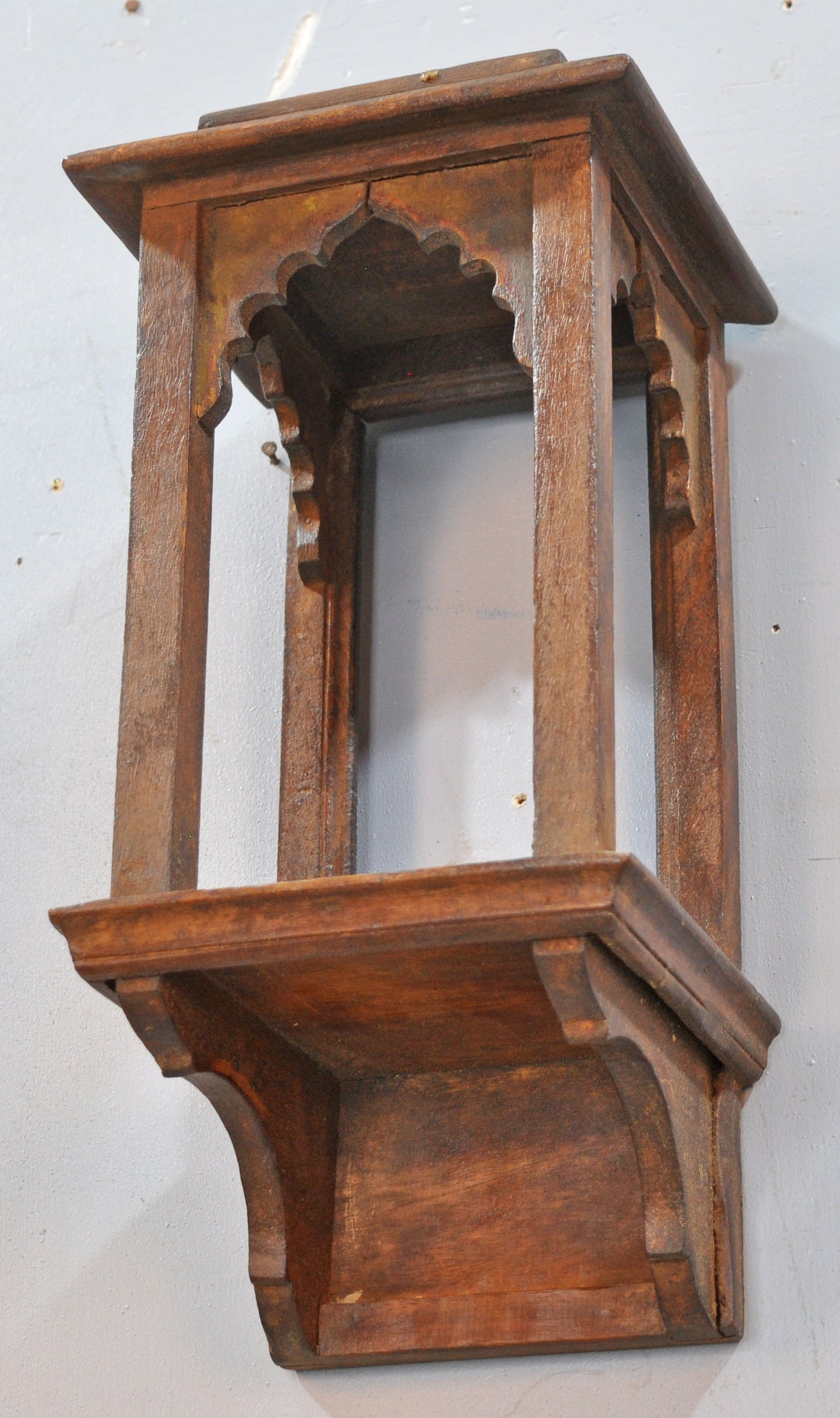 Vintage Wooden Wall Hanging Temple Stand Original Old Hand Crafted