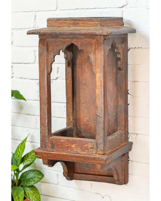 Vintage Wooden Wall Hanging Temple Stand Original Old Hand Crafted