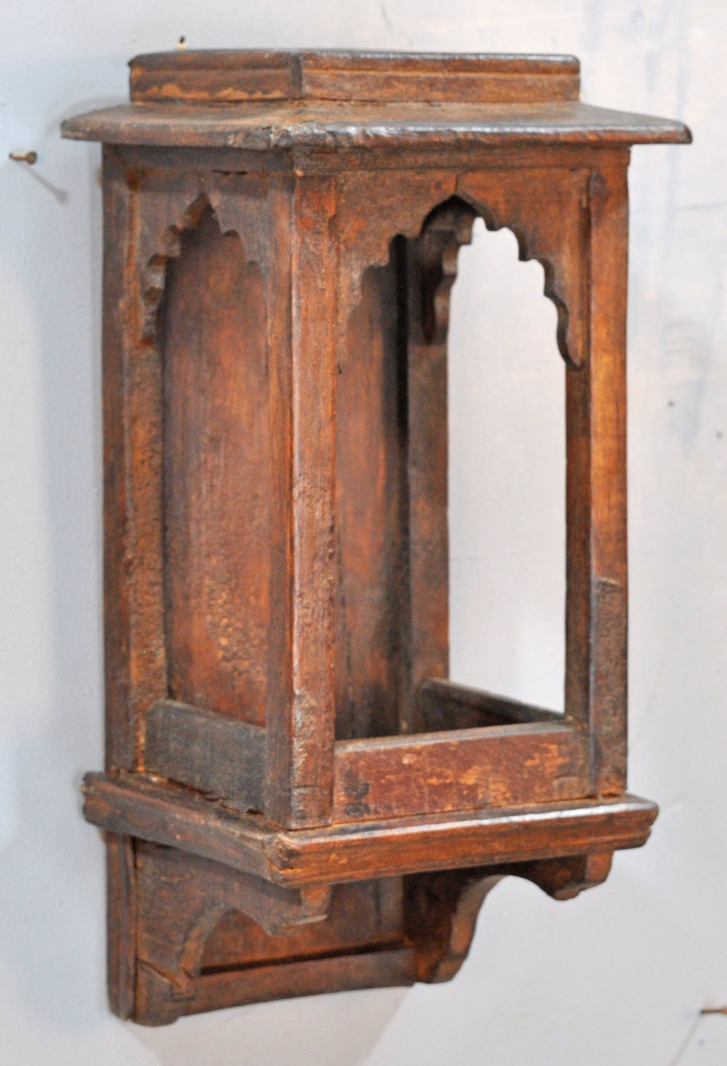 Vintage Wooden Wall Hanging Temple Stand Original Old Hand Crafted