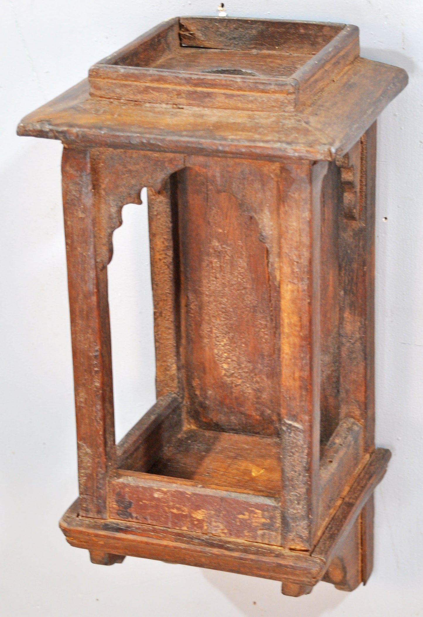 Vintage Wooden Wall Hanging Temple Stand Original Old Hand Crafted