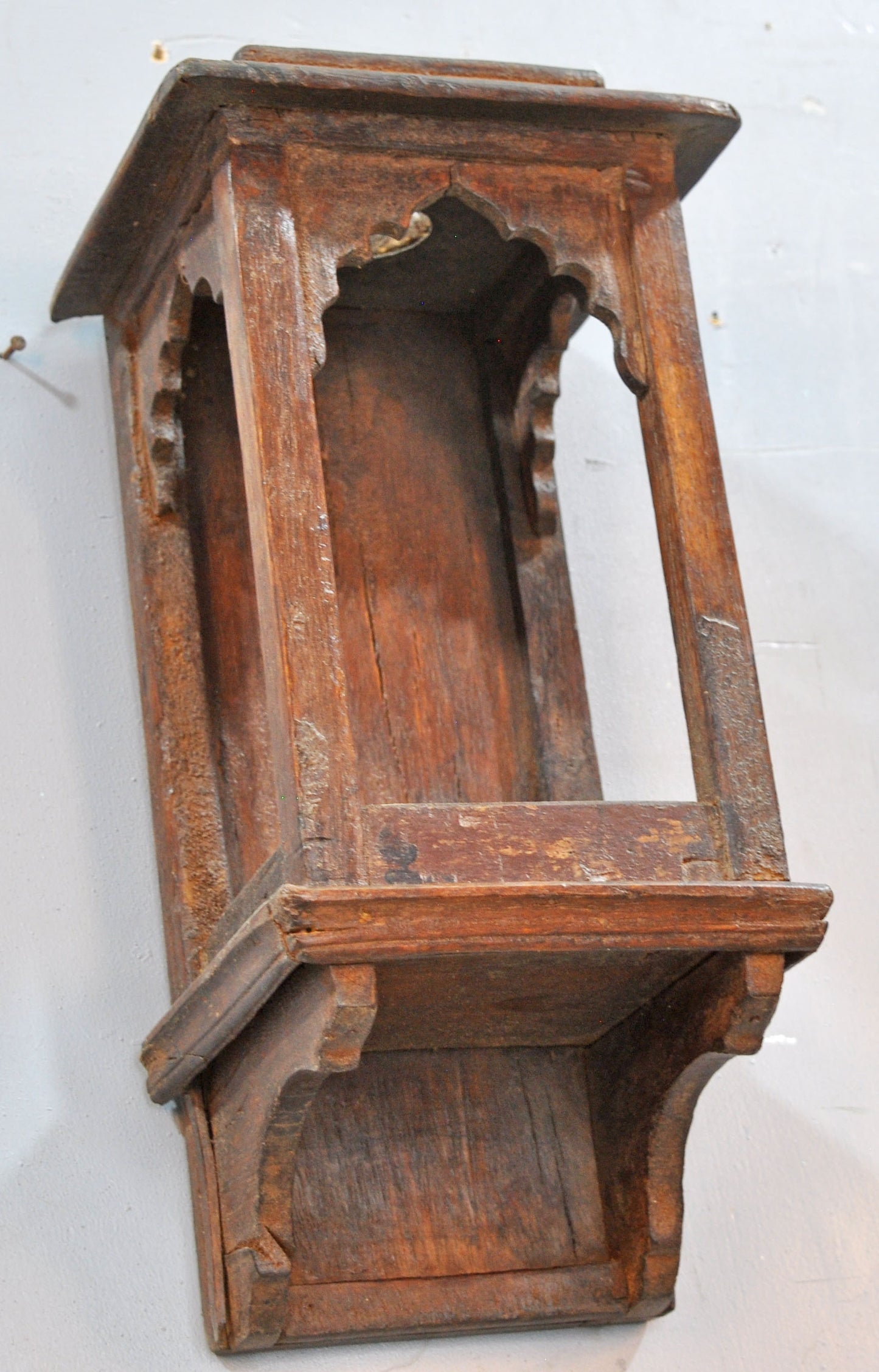 Vintage Wooden Wall Hanging Temple Stand Original Old Hand Crafted