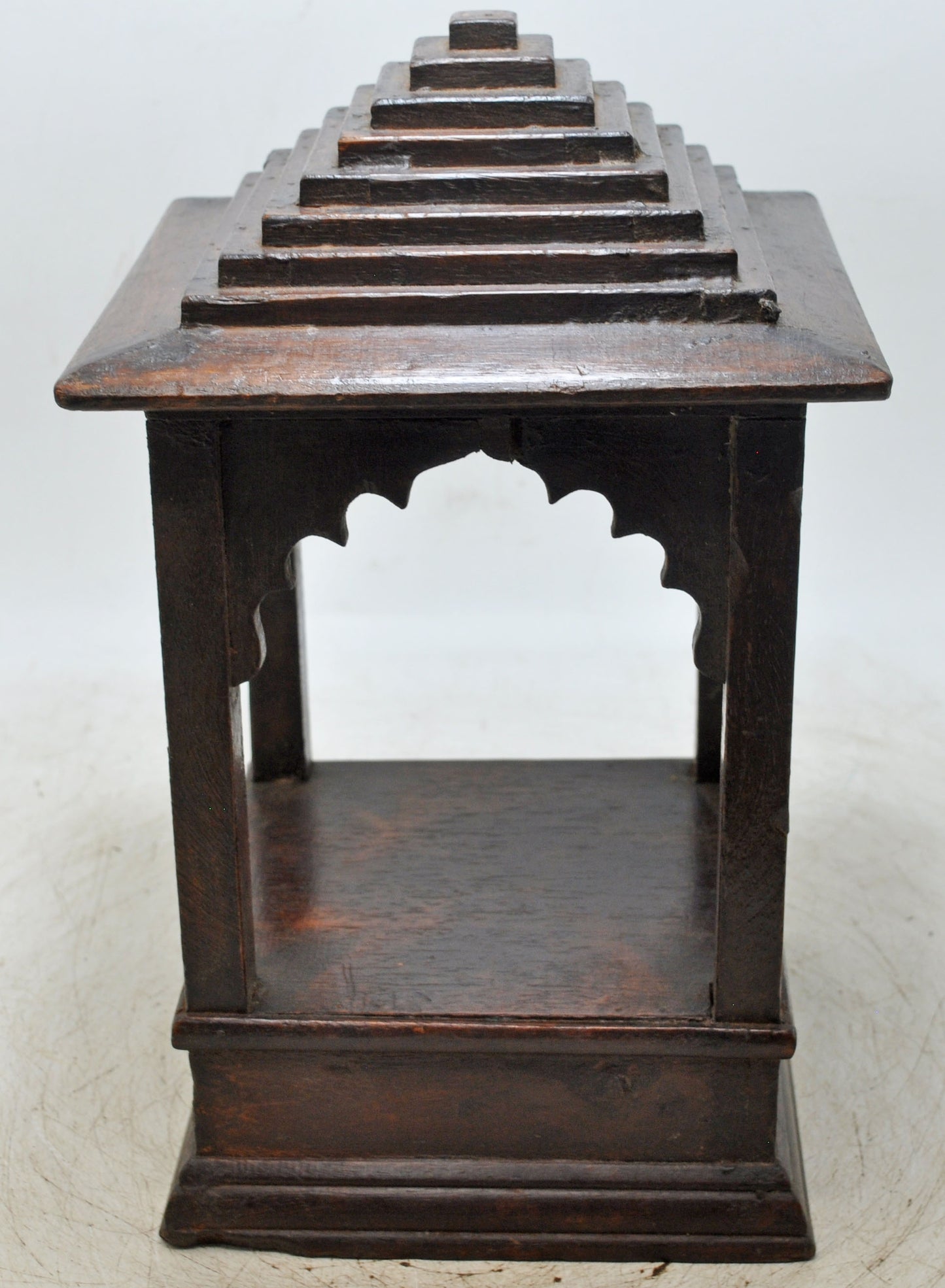 Vintage Wooden Temple Pedestal Stand Original Old Hand Crafted