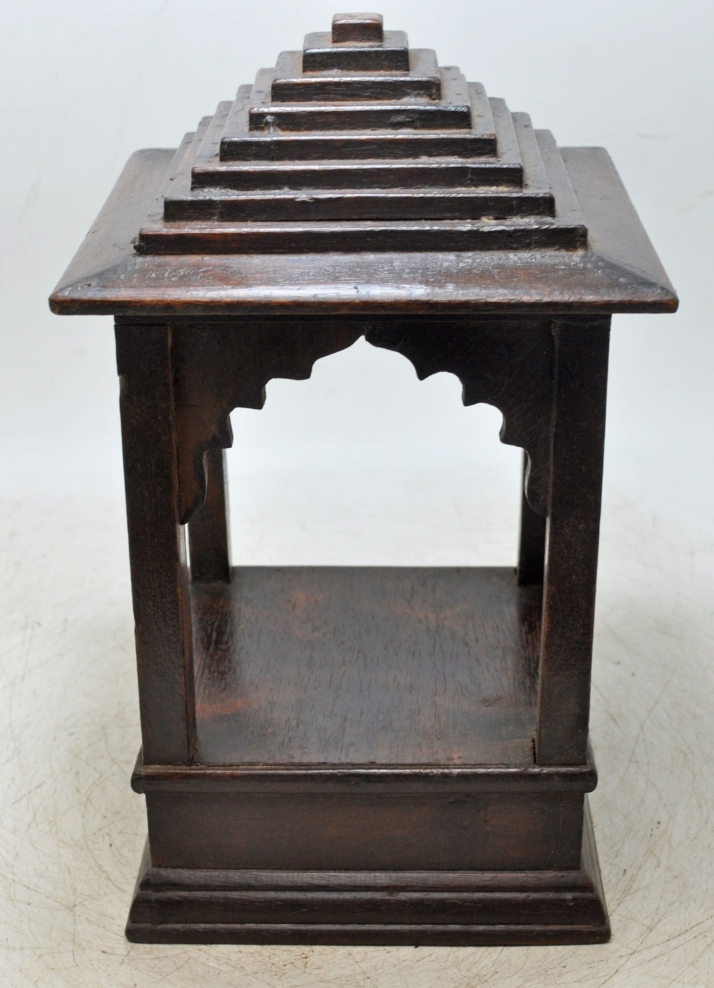 Vintage Wooden Temple Pedestal Stand Original Old Hand Crafted
