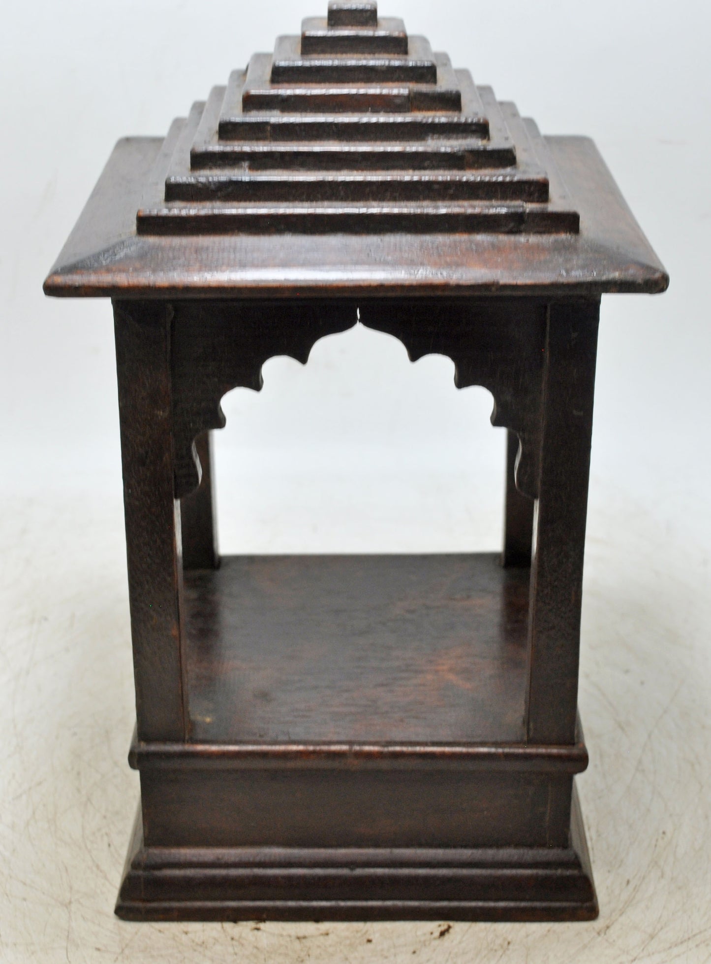Vintage Wooden Temple Pedestal Stand Original Old Hand Crafted