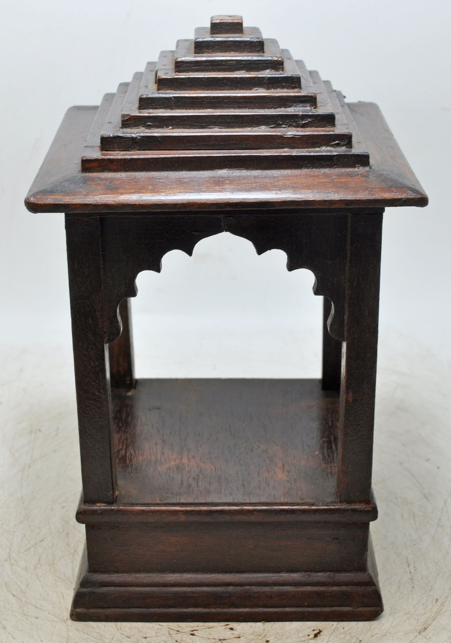 Vintage Wooden Temple Pedestal Stand Original Old Hand Crafted
