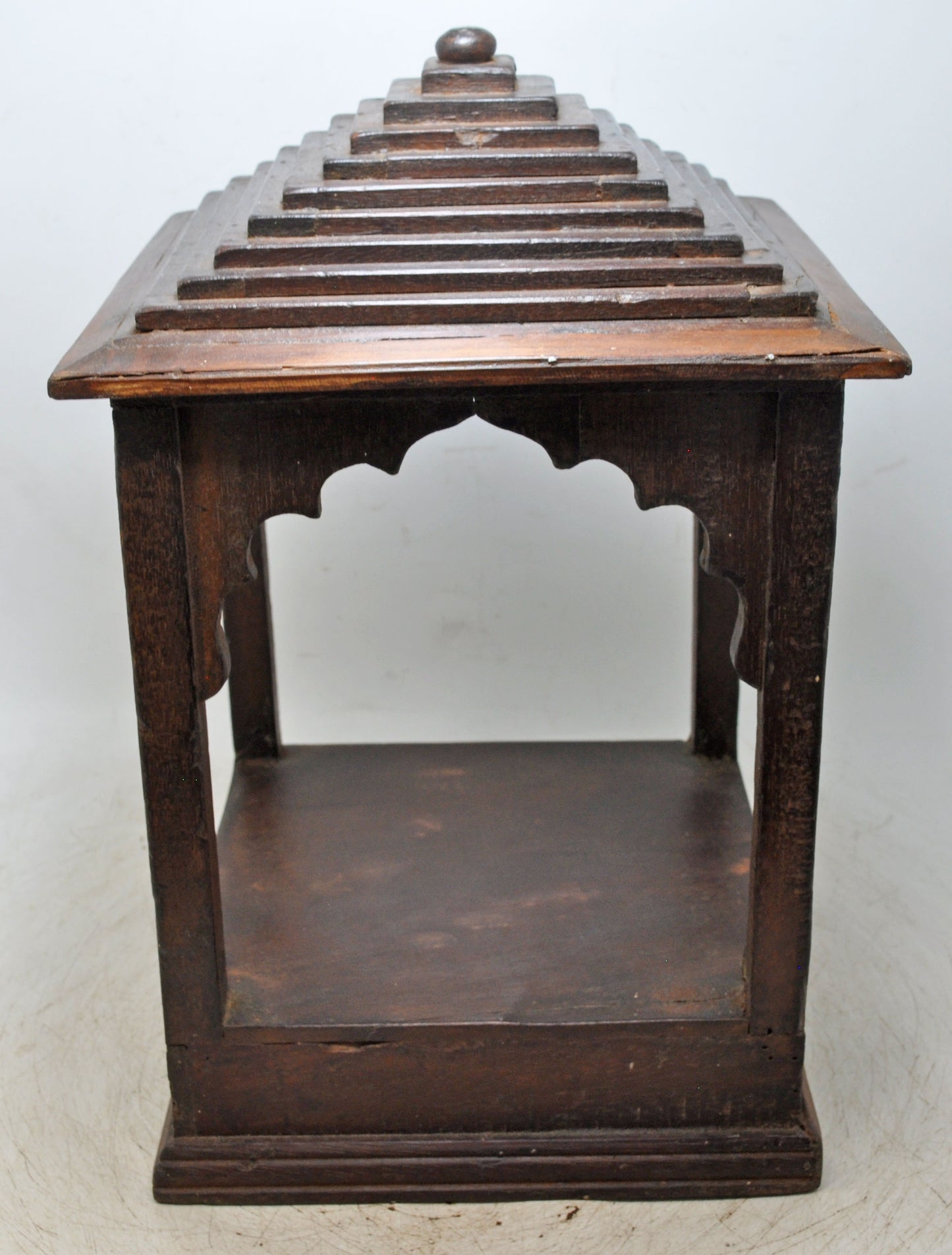 Vintage Wooden Temple Pedestal Stand Original Old Hand Crafted