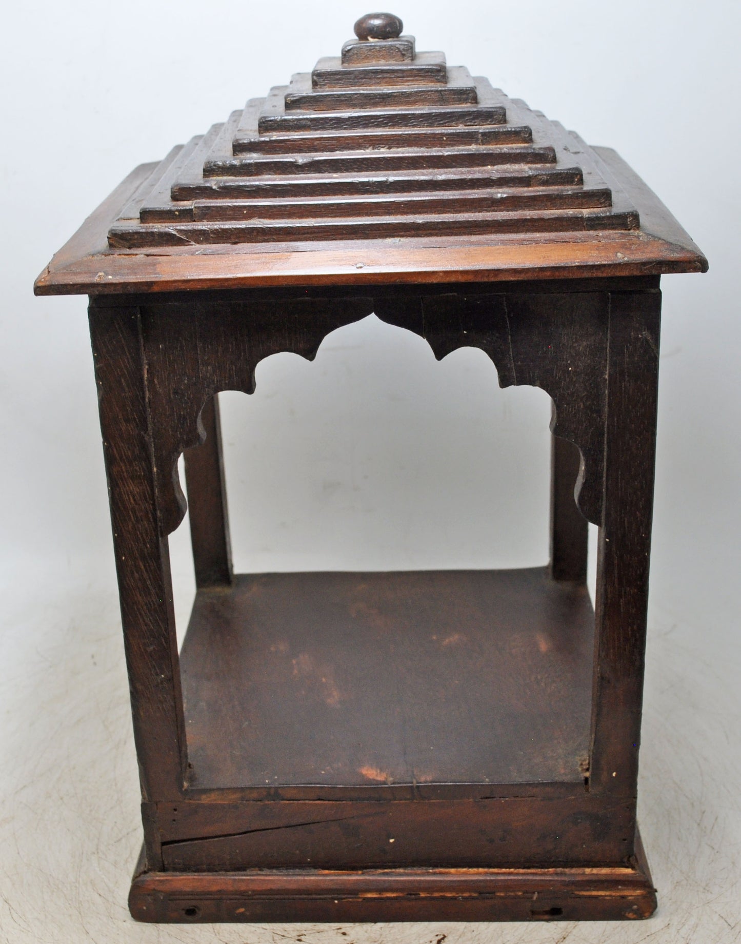 Vintage Wooden Temple Pedestal Stand Original Old Hand Crafted
