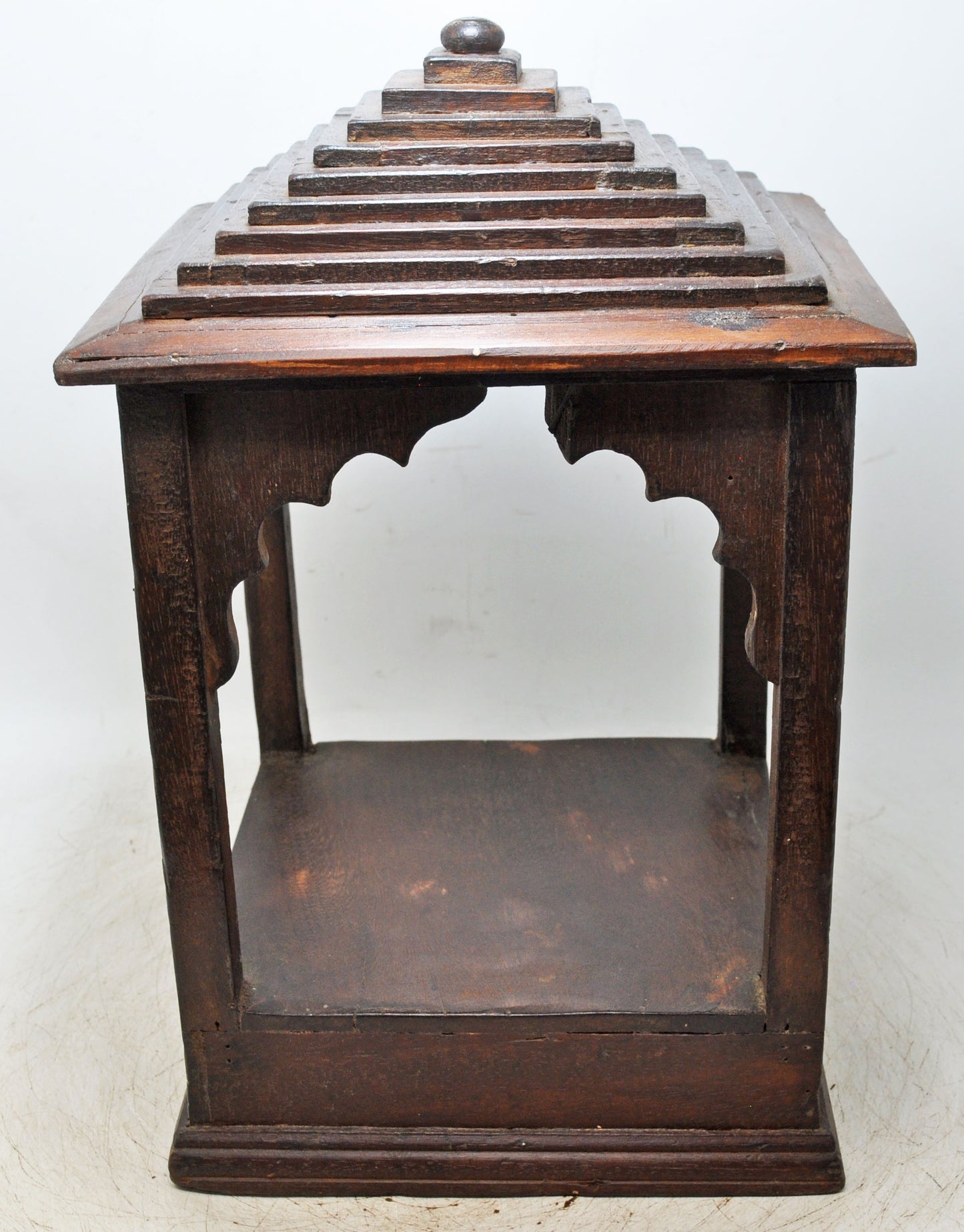 Vintage Wooden Temple Pedestal Stand Original Old Hand Crafted