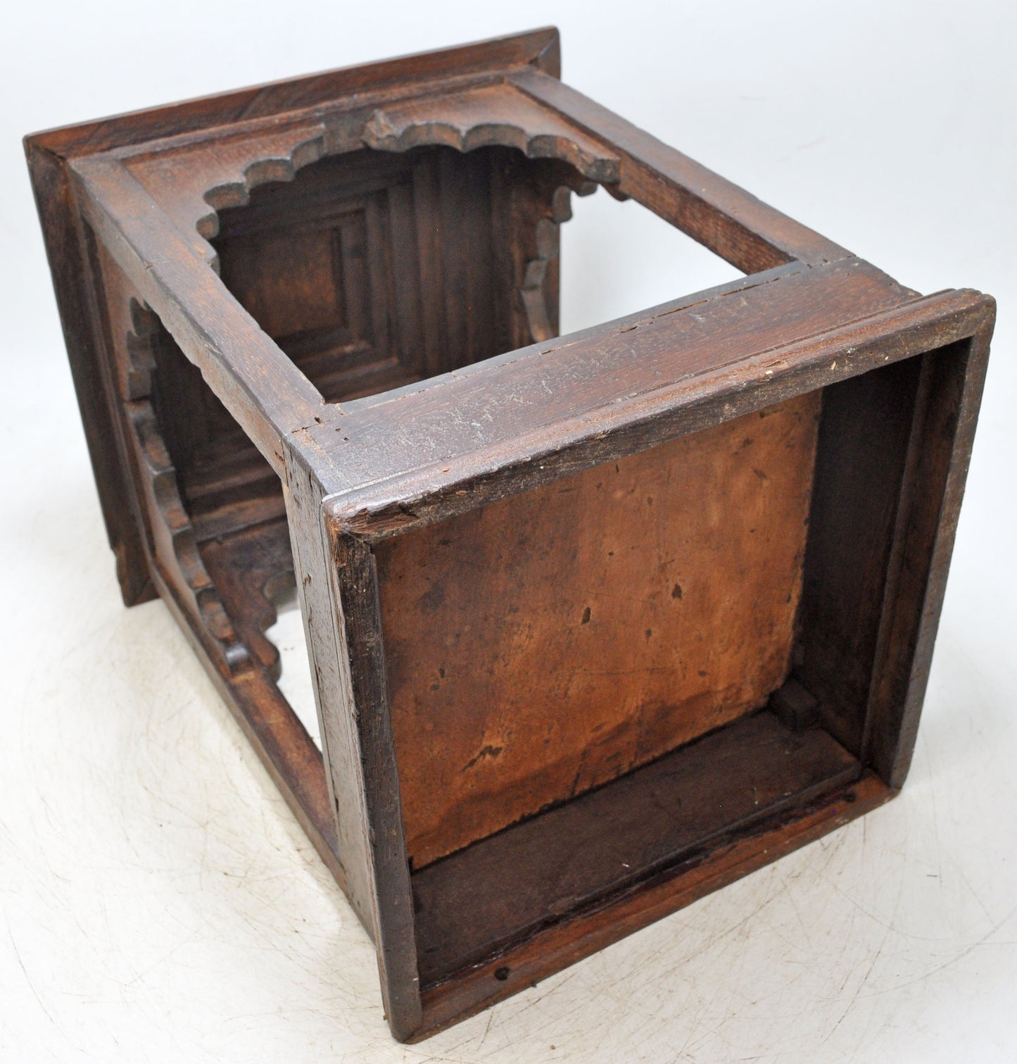 Vintage Wooden Temple Pedestal Stand Original Old Hand Crafted
