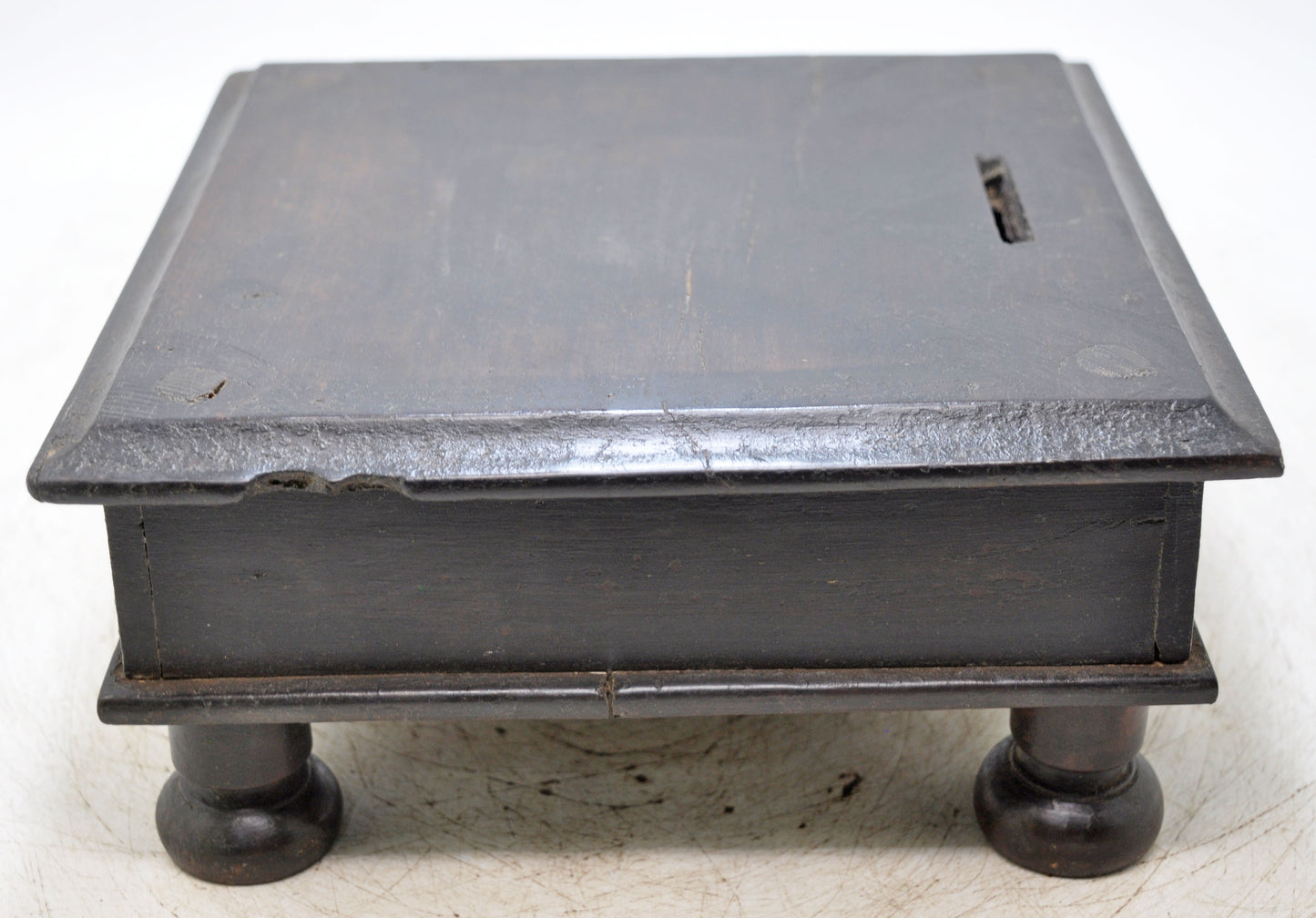 Antique Wooden Square Floor Sitting Stool Original Old Hand Crafted