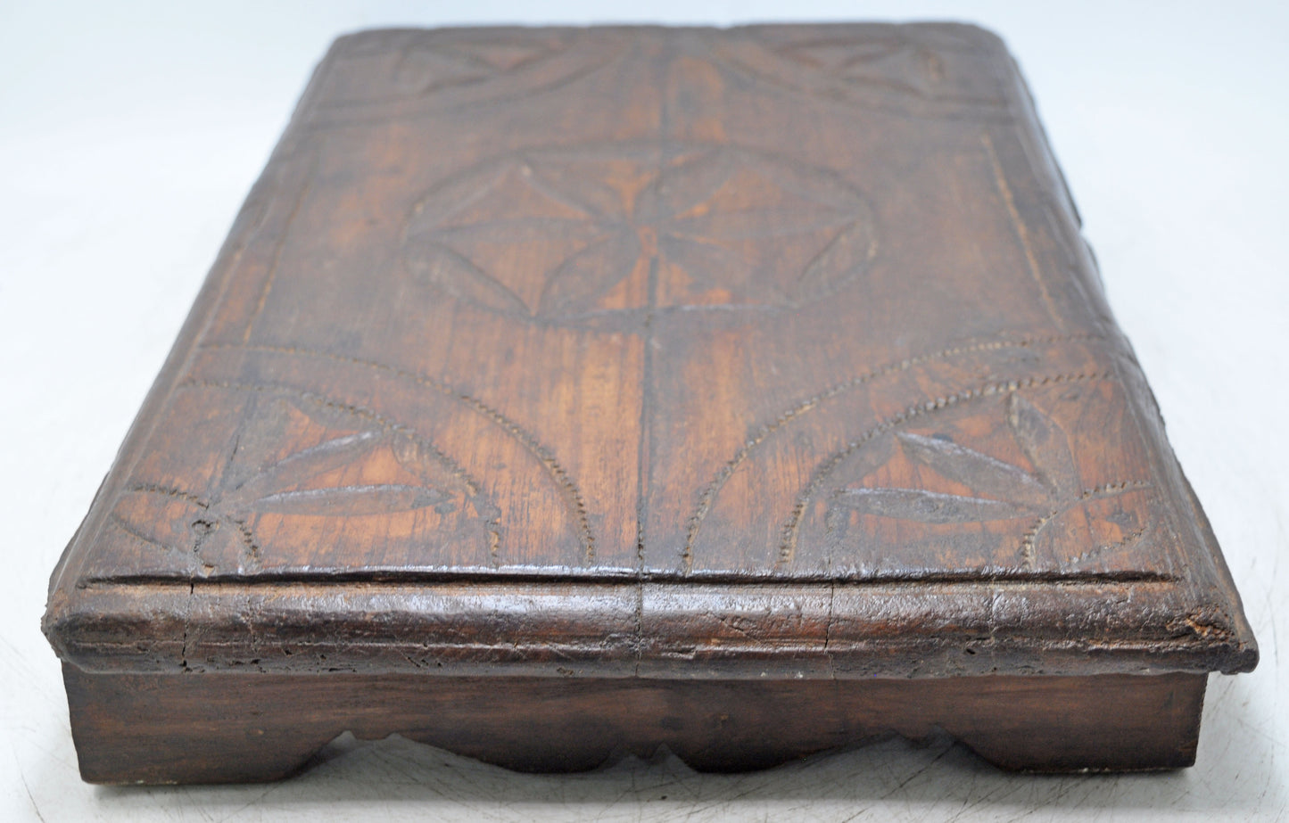 Antique Wooden Low Floor Sitting Bajot Stool Original Old Hand Crafted